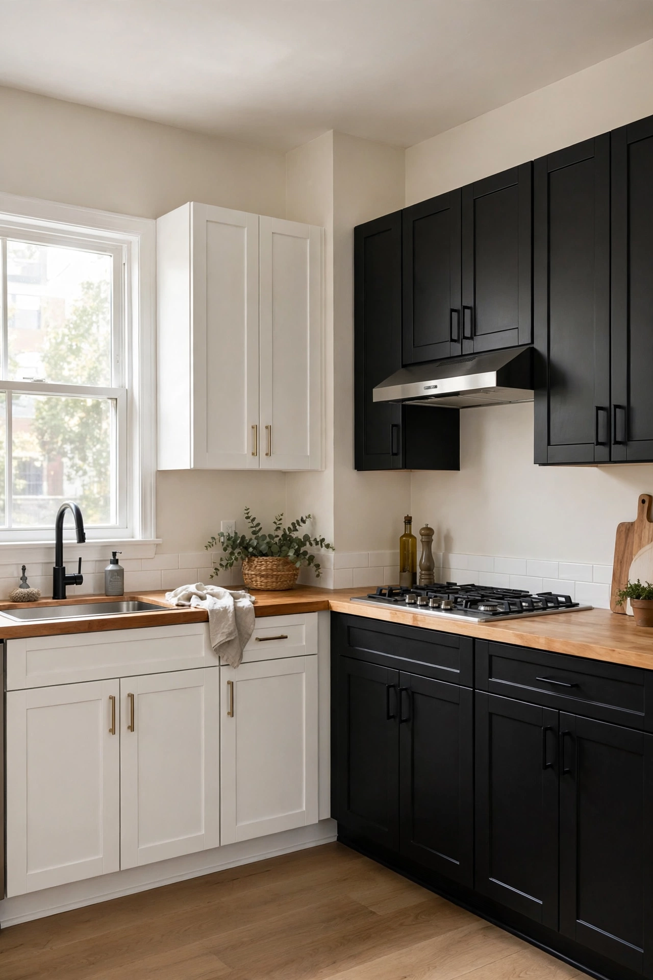 Black and white modern kitchen