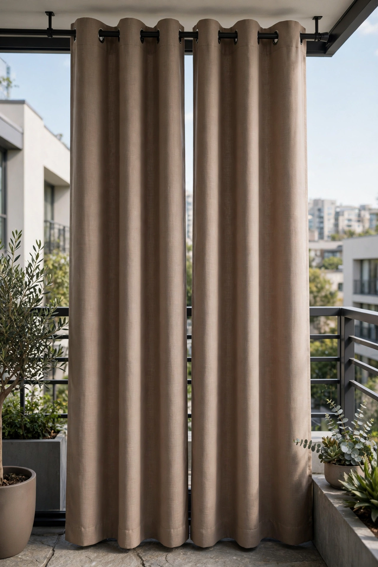 Apartment balcony curtains