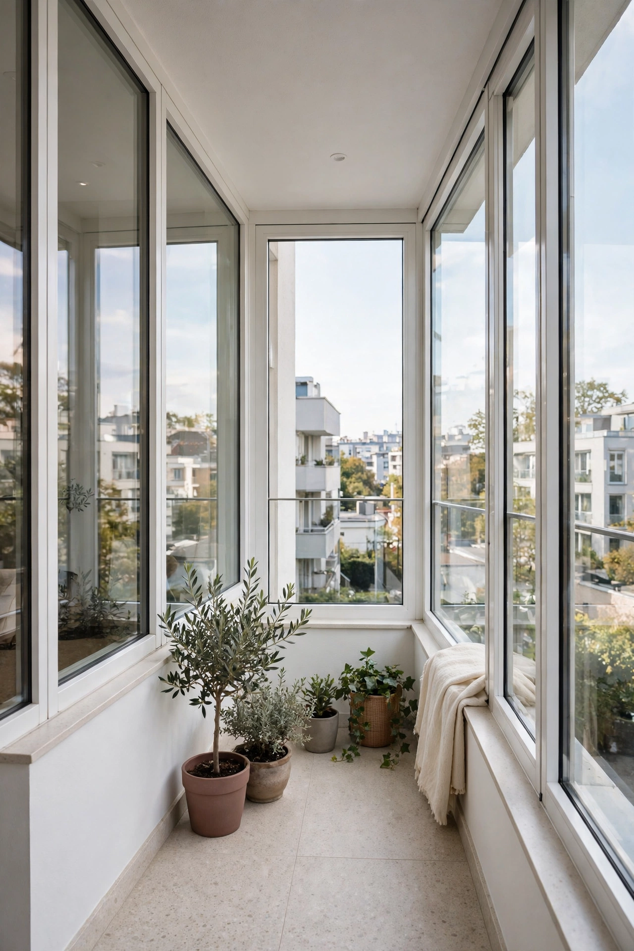 Closed apartment balcony