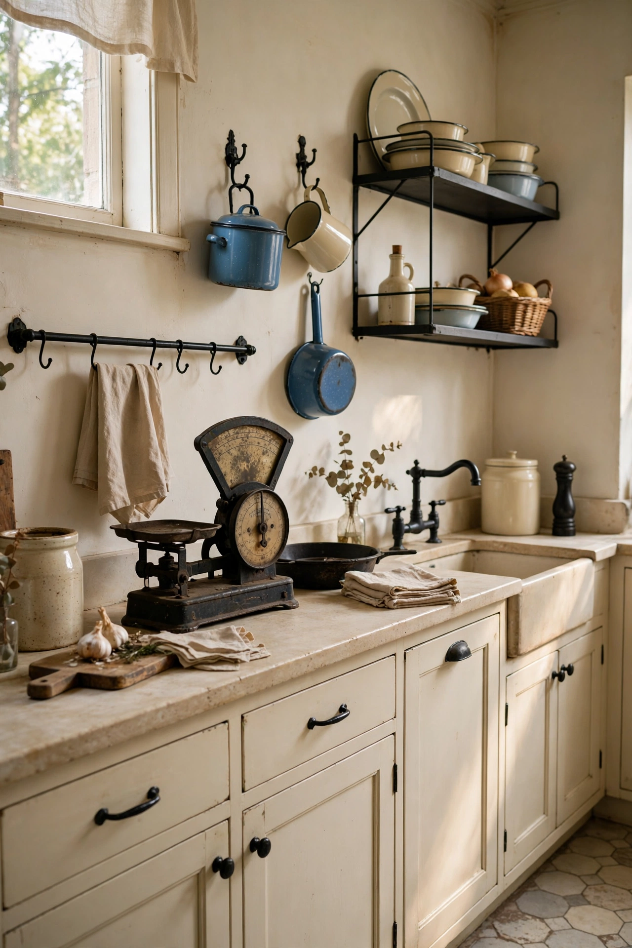 Black and cream kitchen