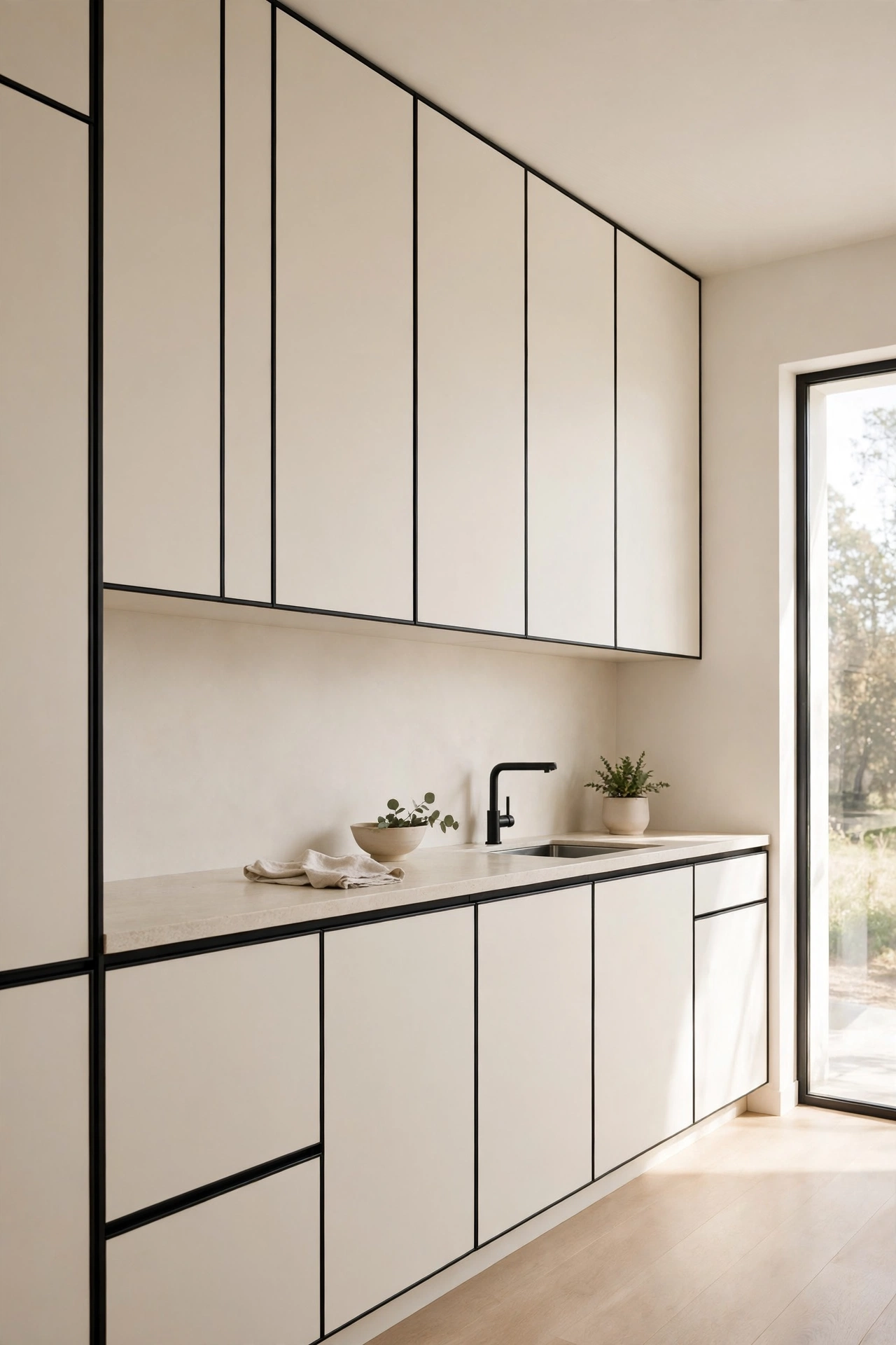 Black and cream kitchen