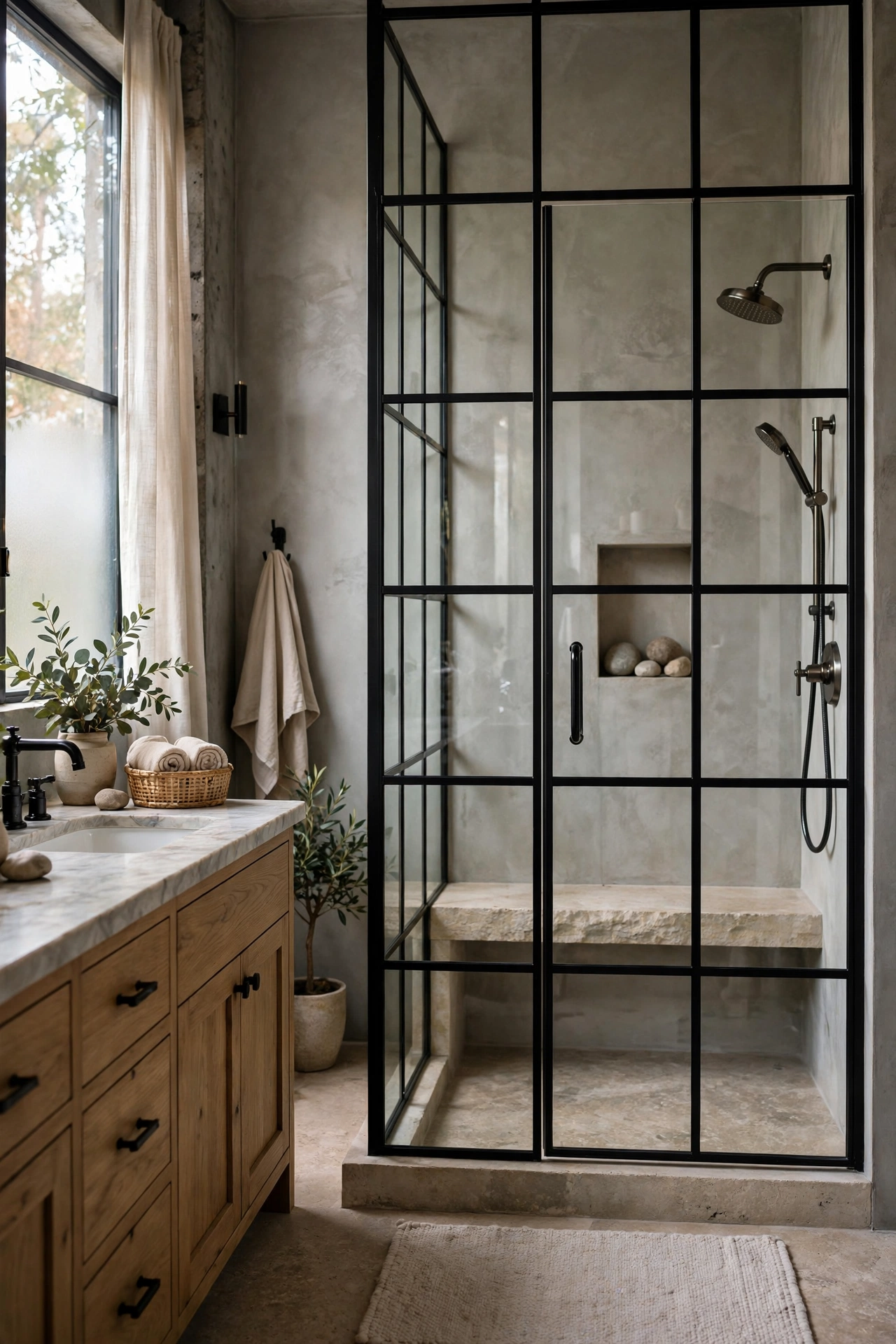 Bathroom black fixtures