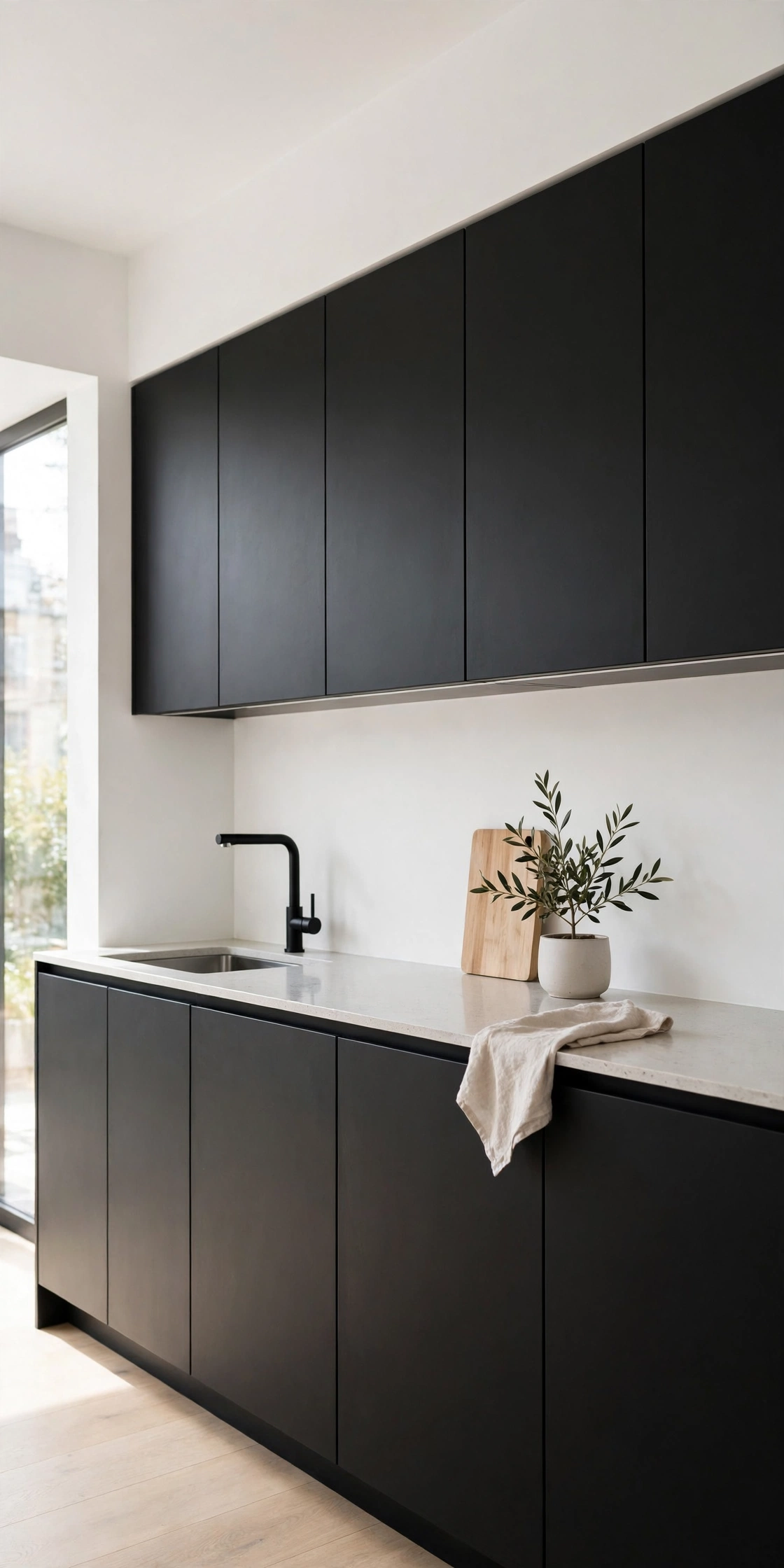 Black and white modern kitchen