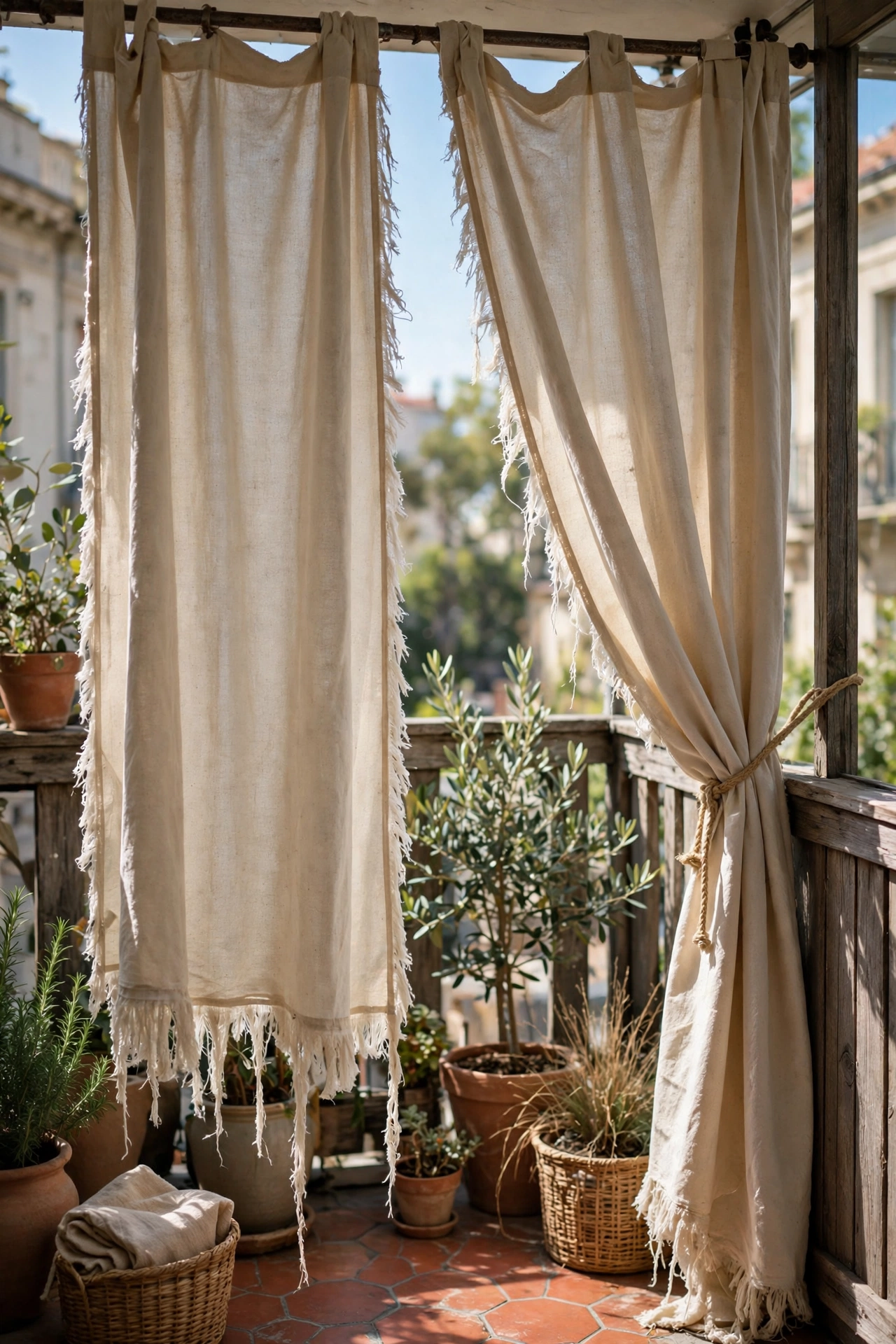 Apartment balcony curtains