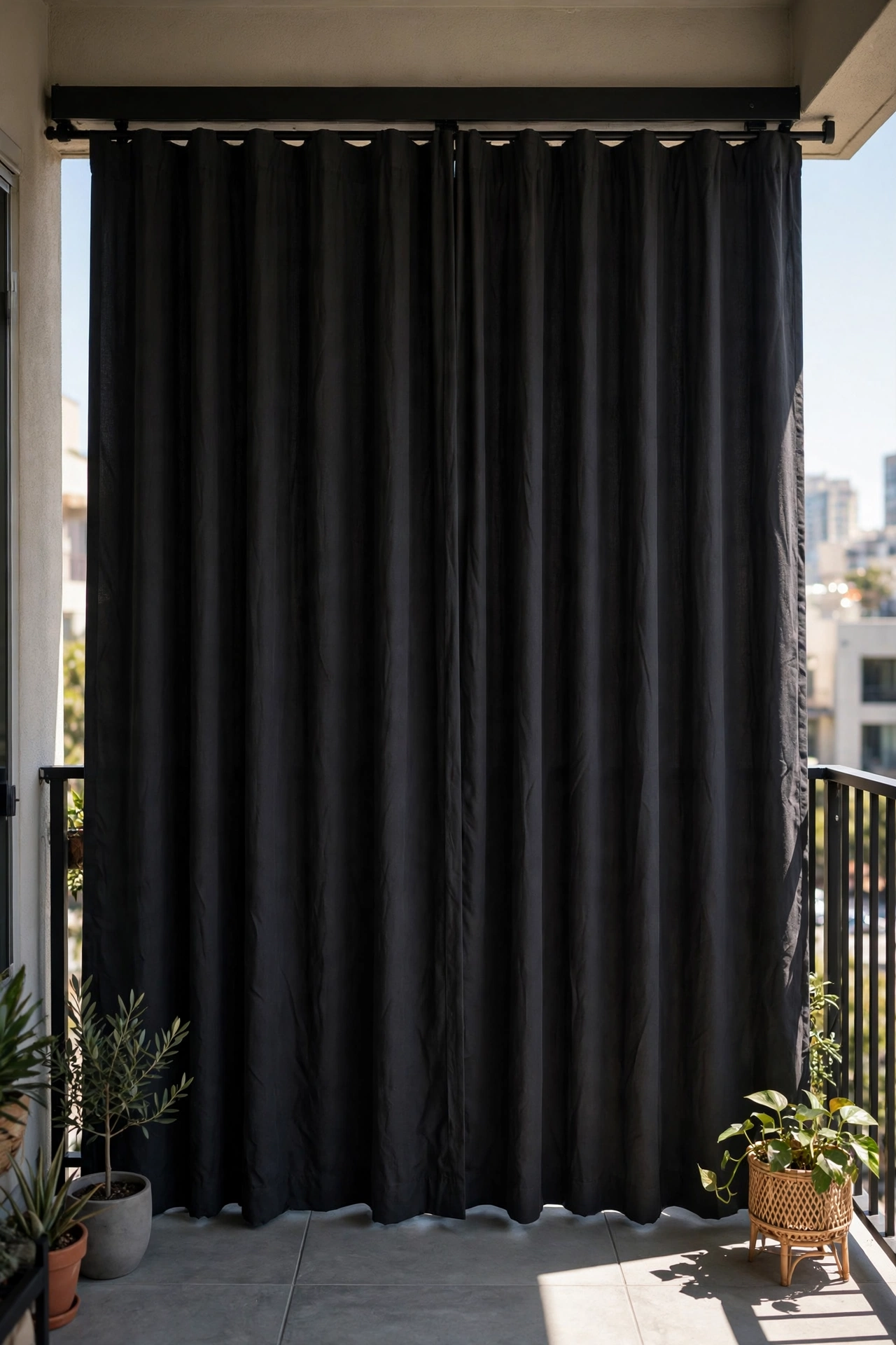 Apartment balcony curtains