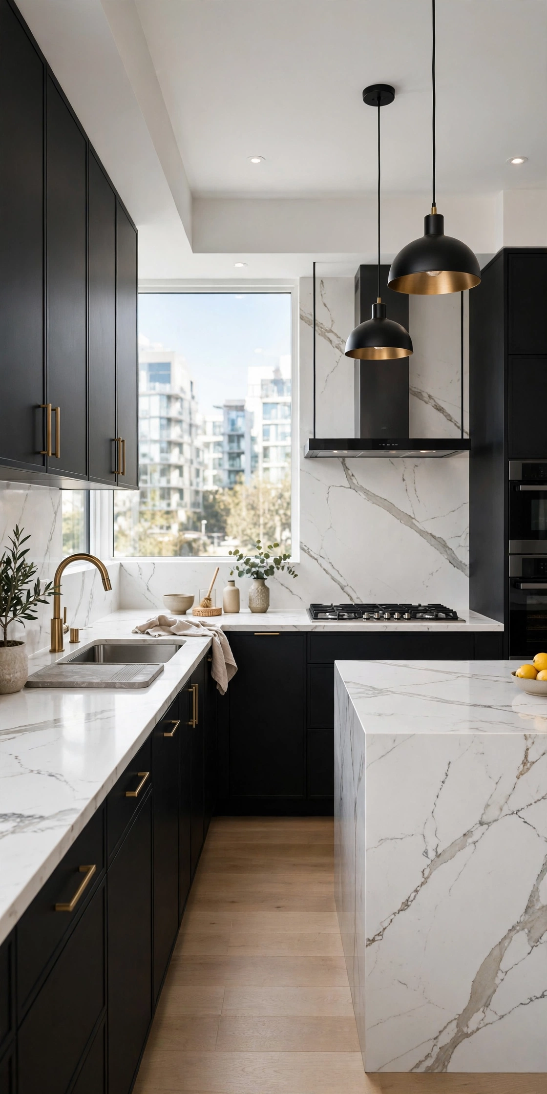 Black and white modern kitchen