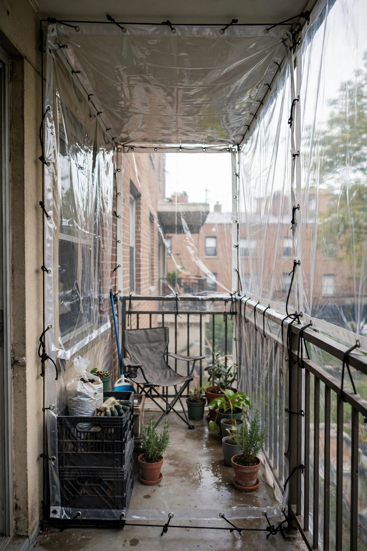 Closed apartment balcony