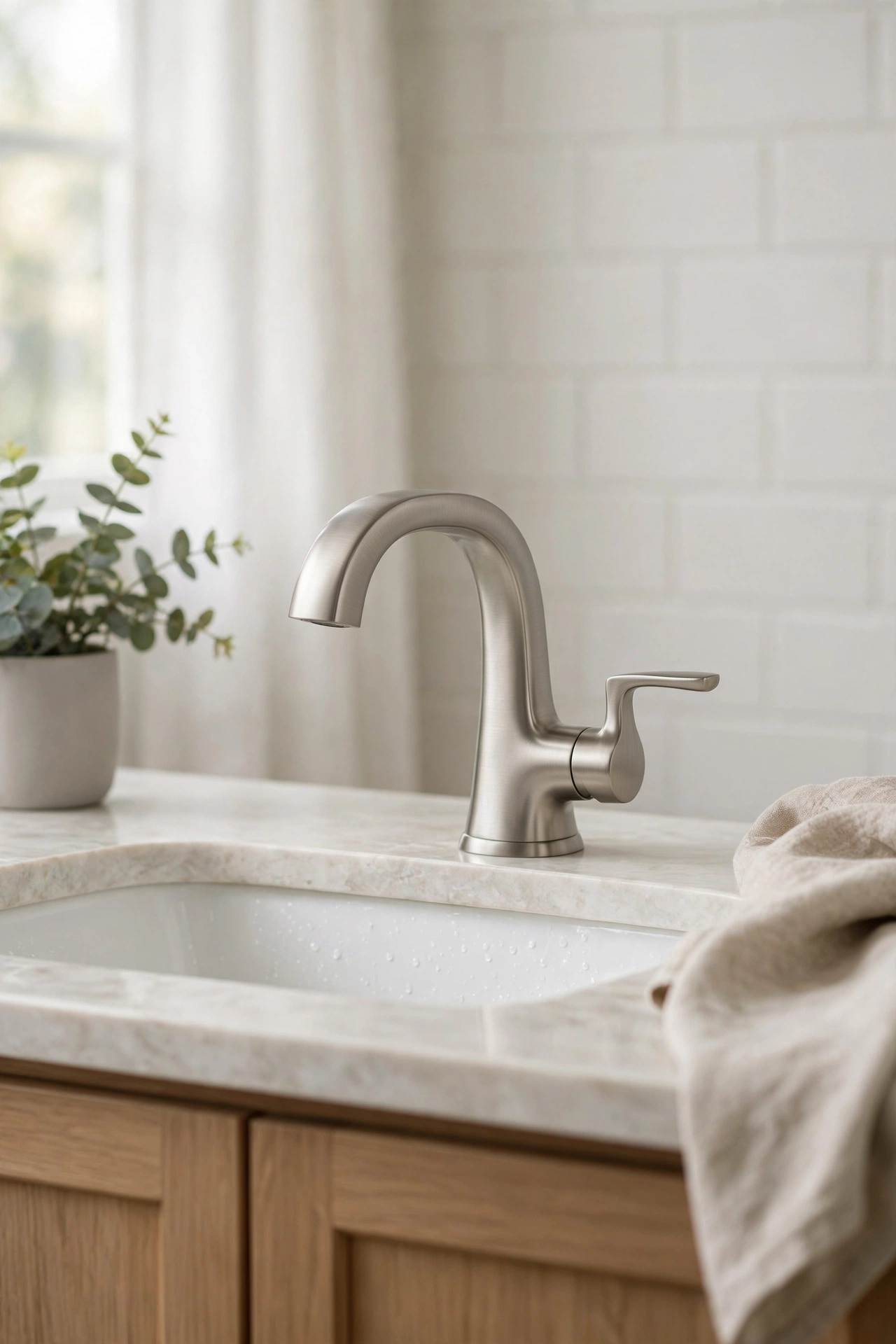 Bathroom silver fixtures