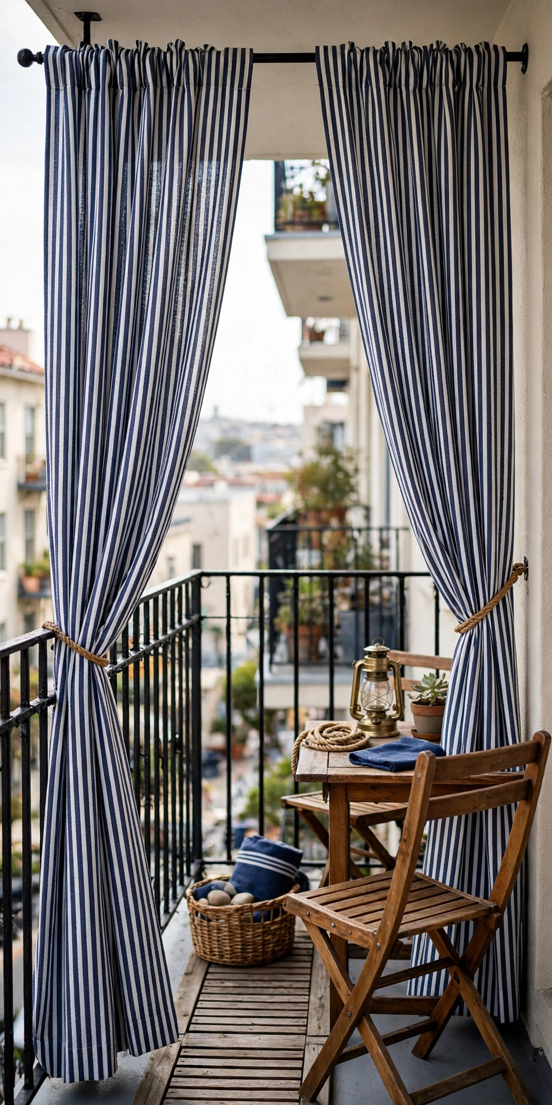 Apartment balcony curtains