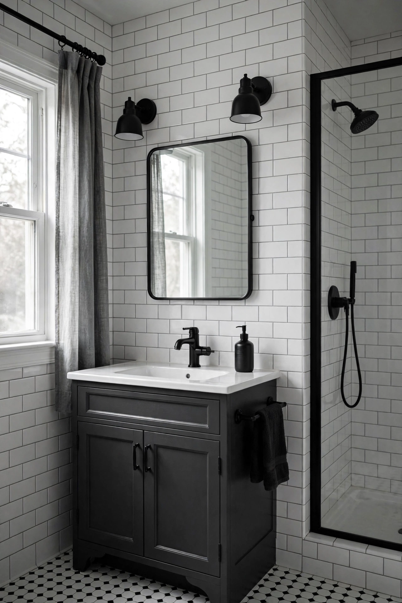 Bathroom black fixtures