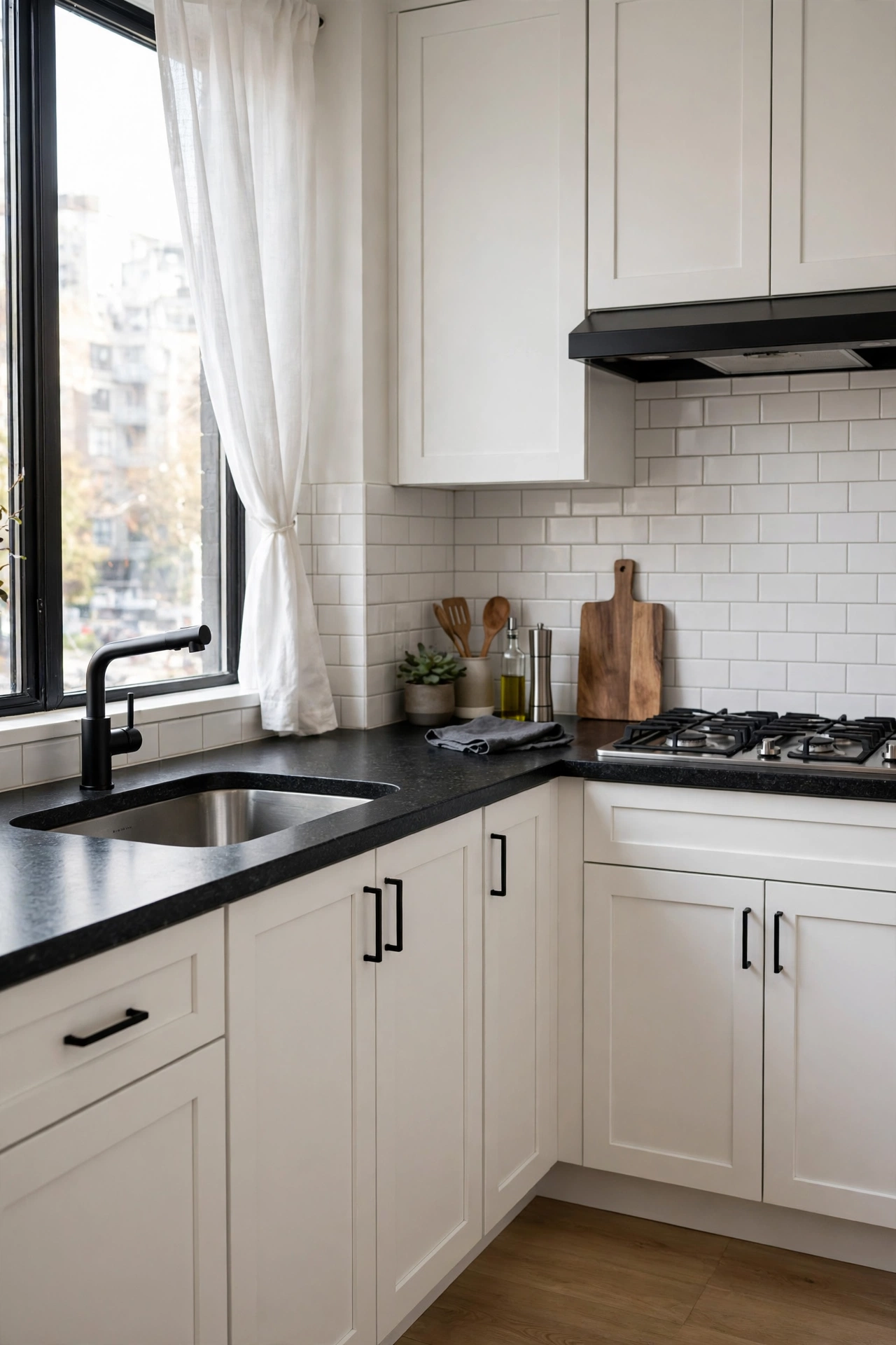 Black and white modern kitchen