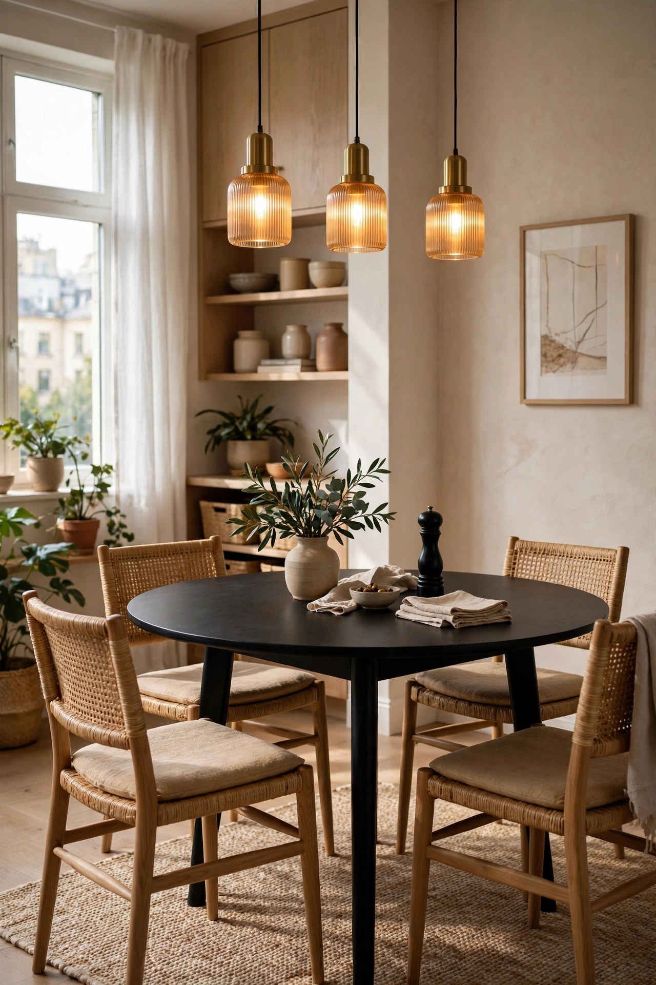 Black apartment decor