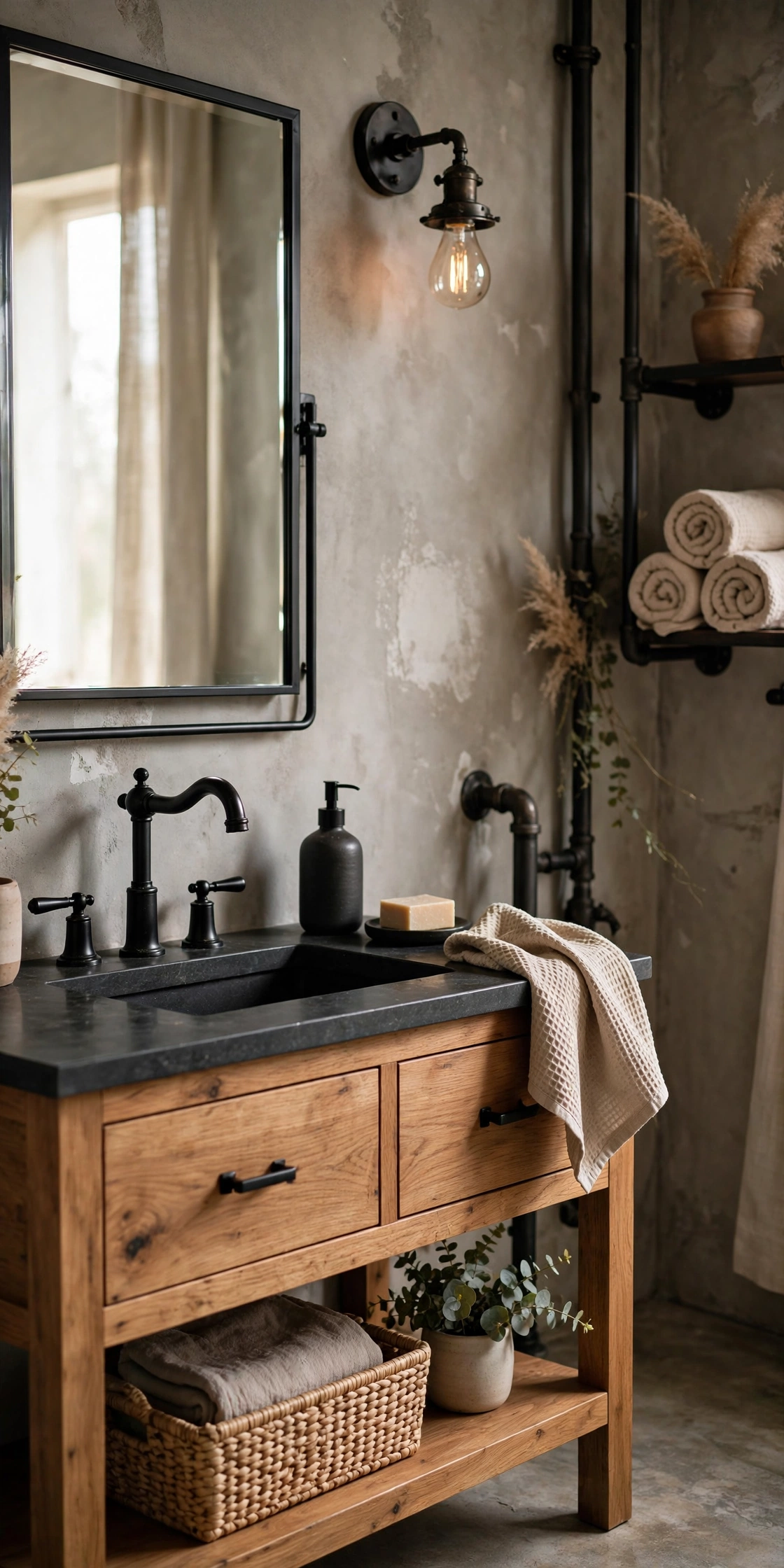 Bathroom black fixtures