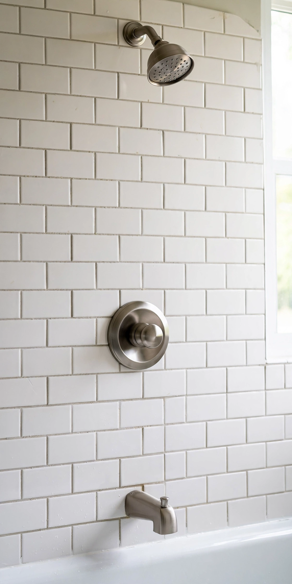 Bathroom silver fixtures