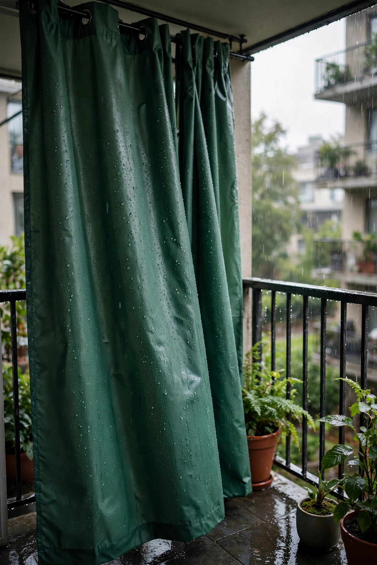Apartment balcony curtains