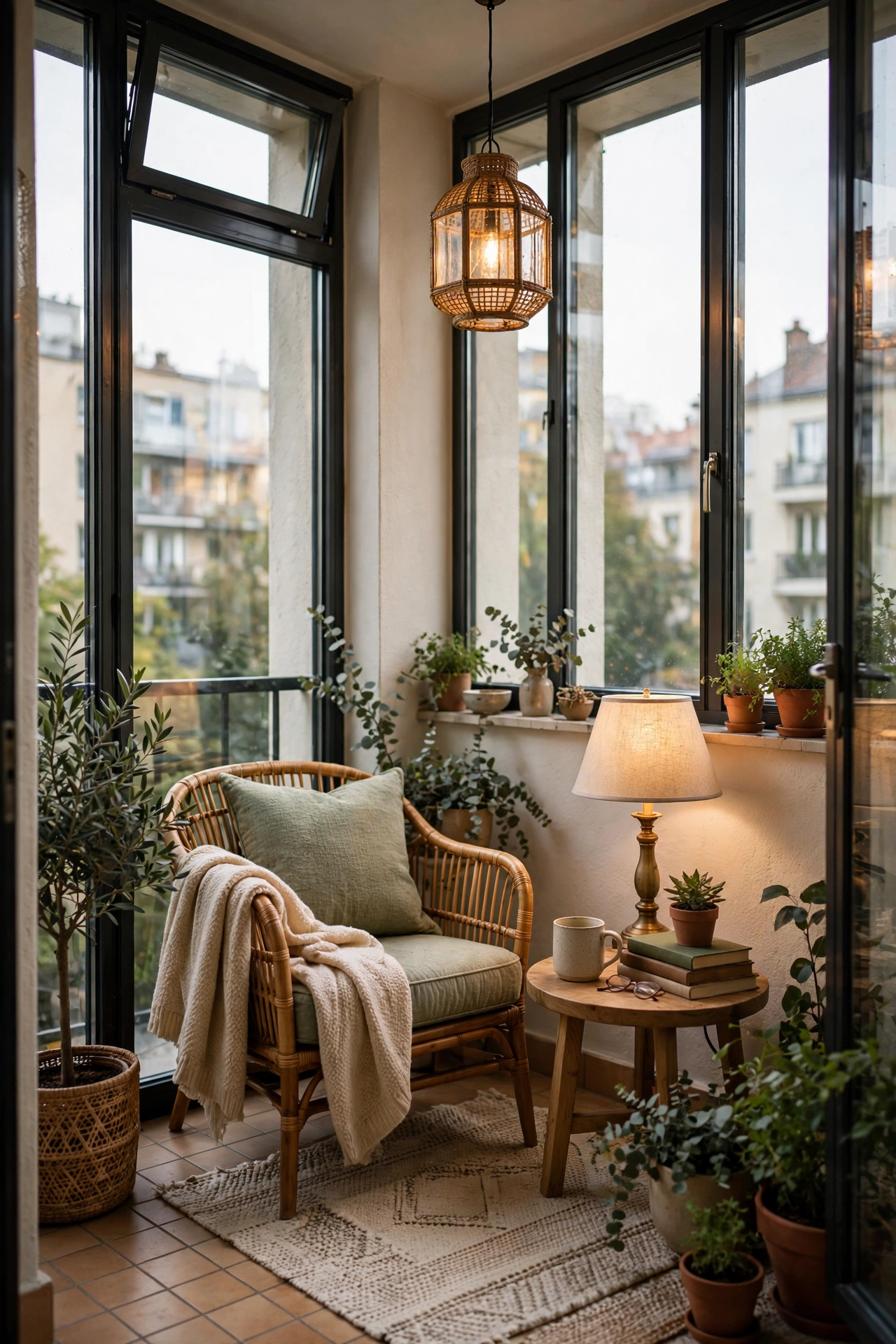 Closed apartment balcony
