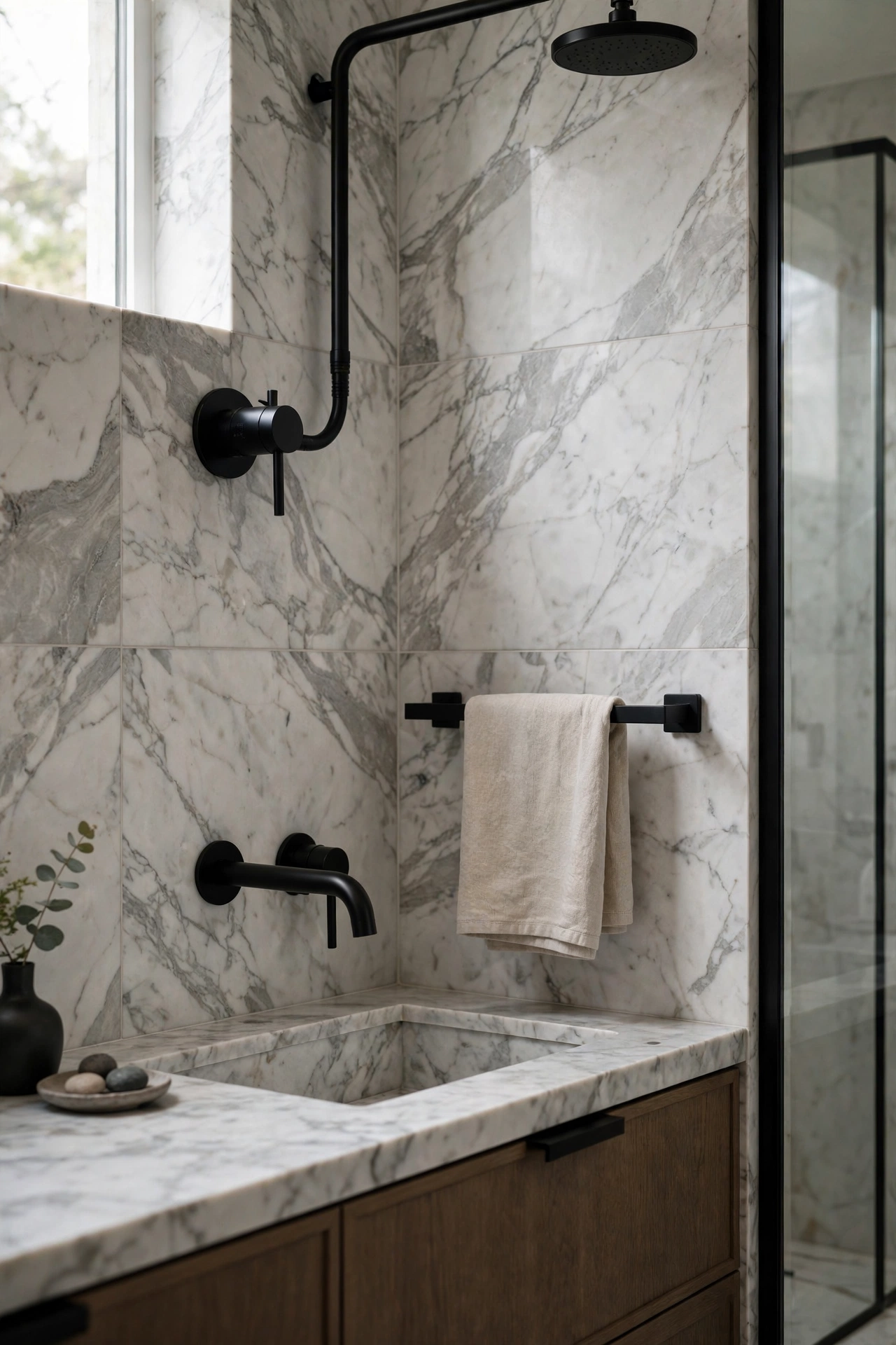 Bathroom black fixtures