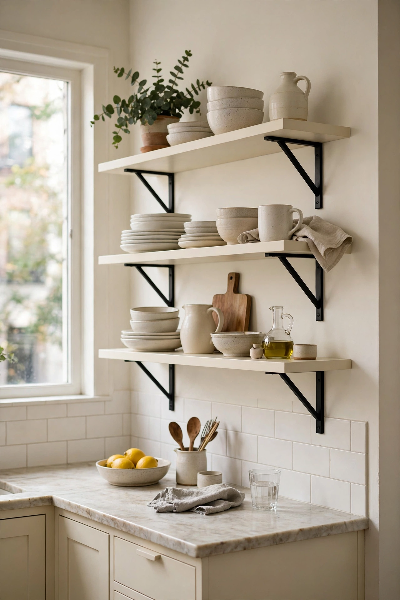 Black and cream kitchen