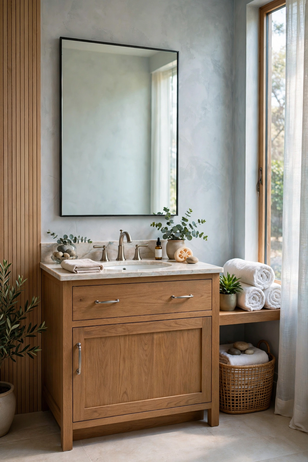 Bathroom silver fixtures