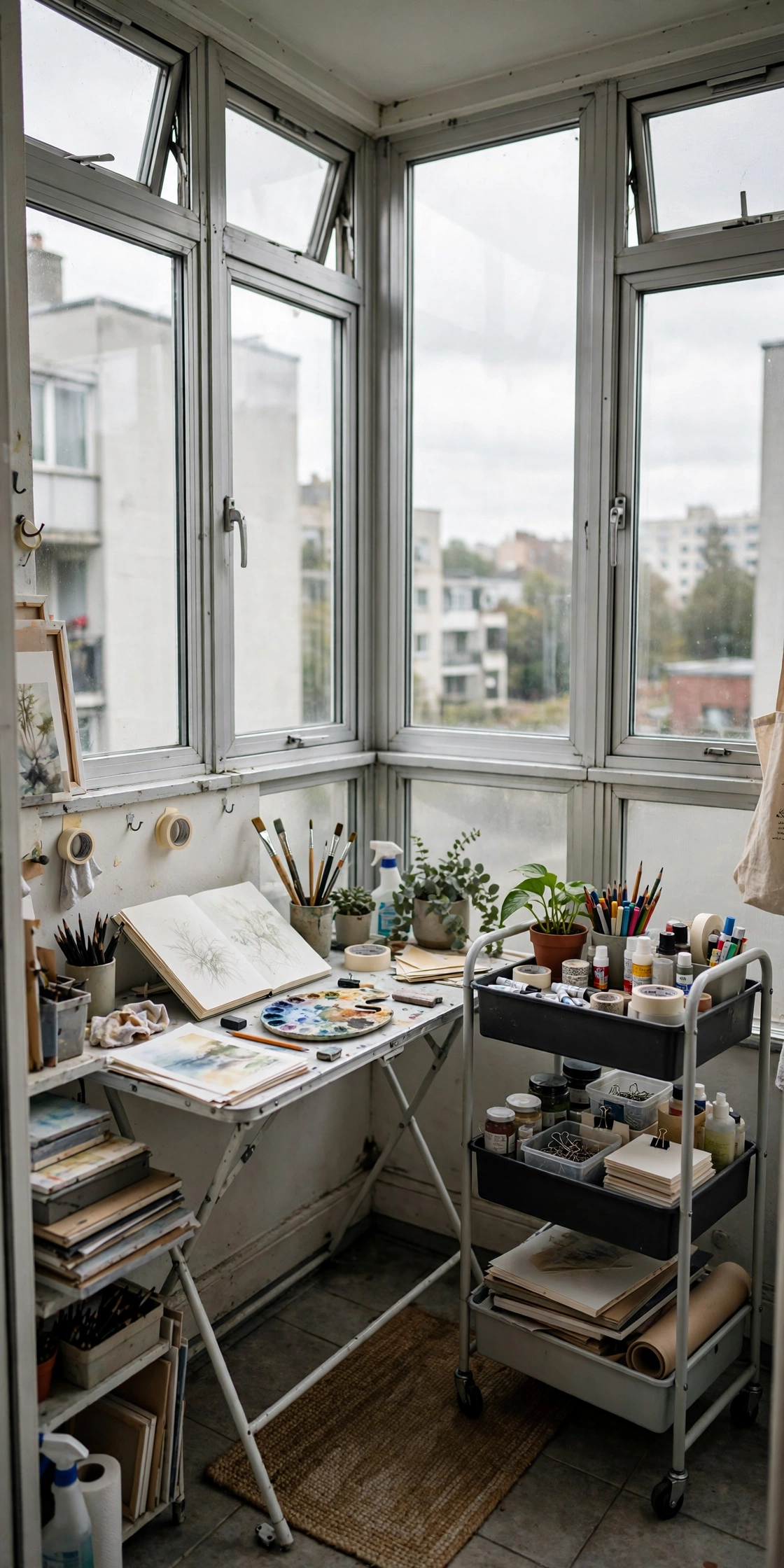 Closed apartment balcony