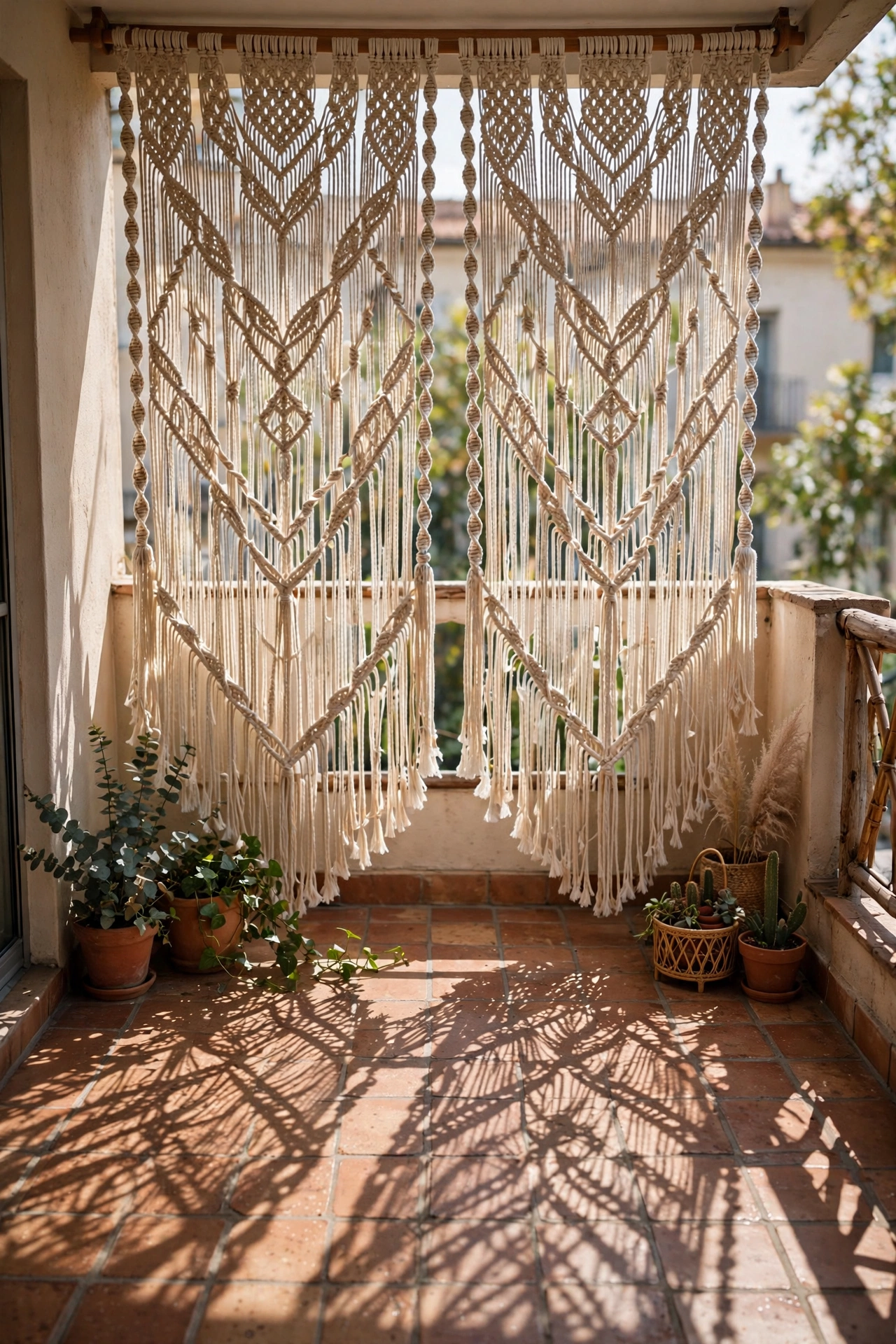 Apartment balcony curtains
