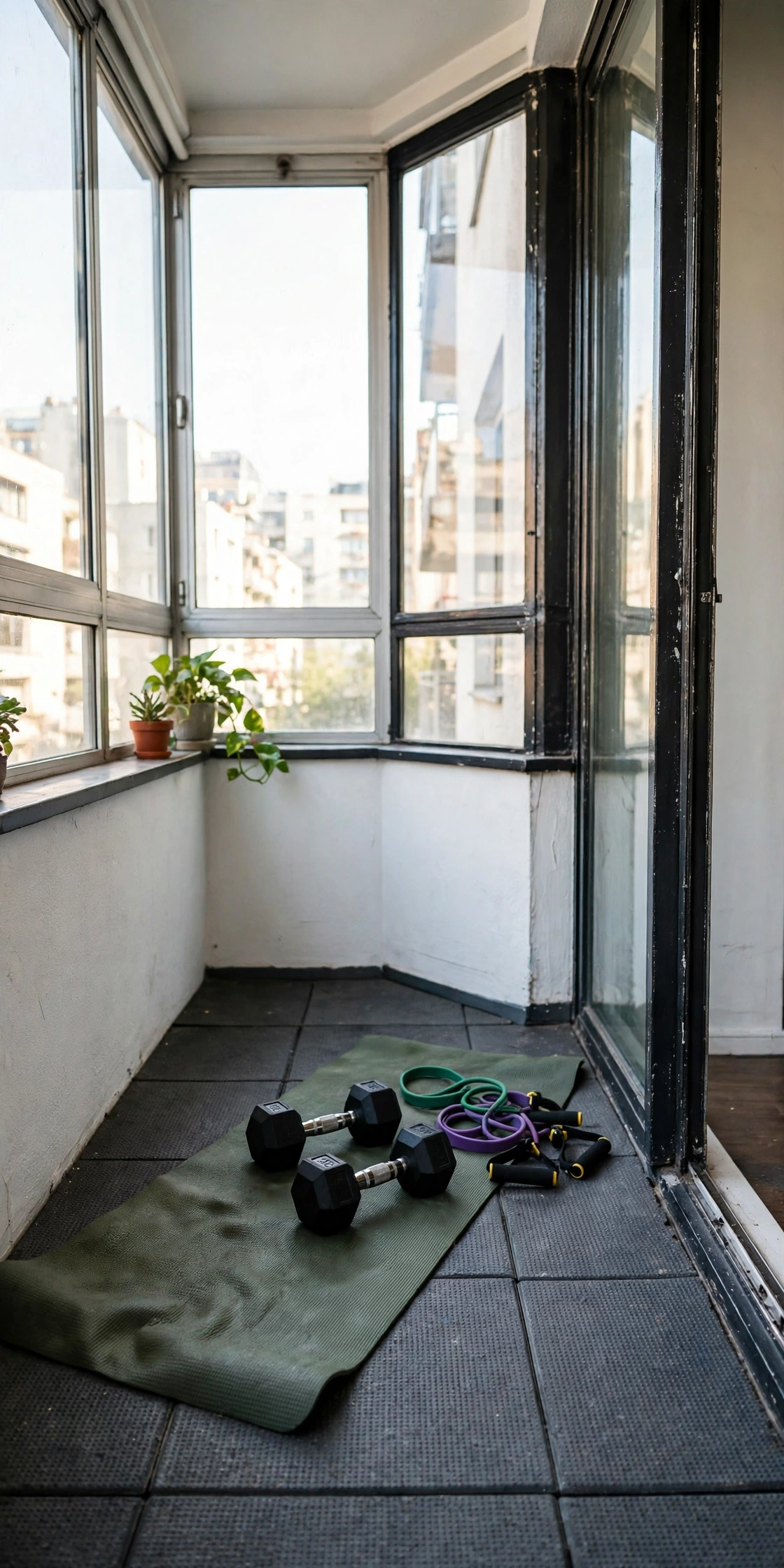 Closed apartment balcony