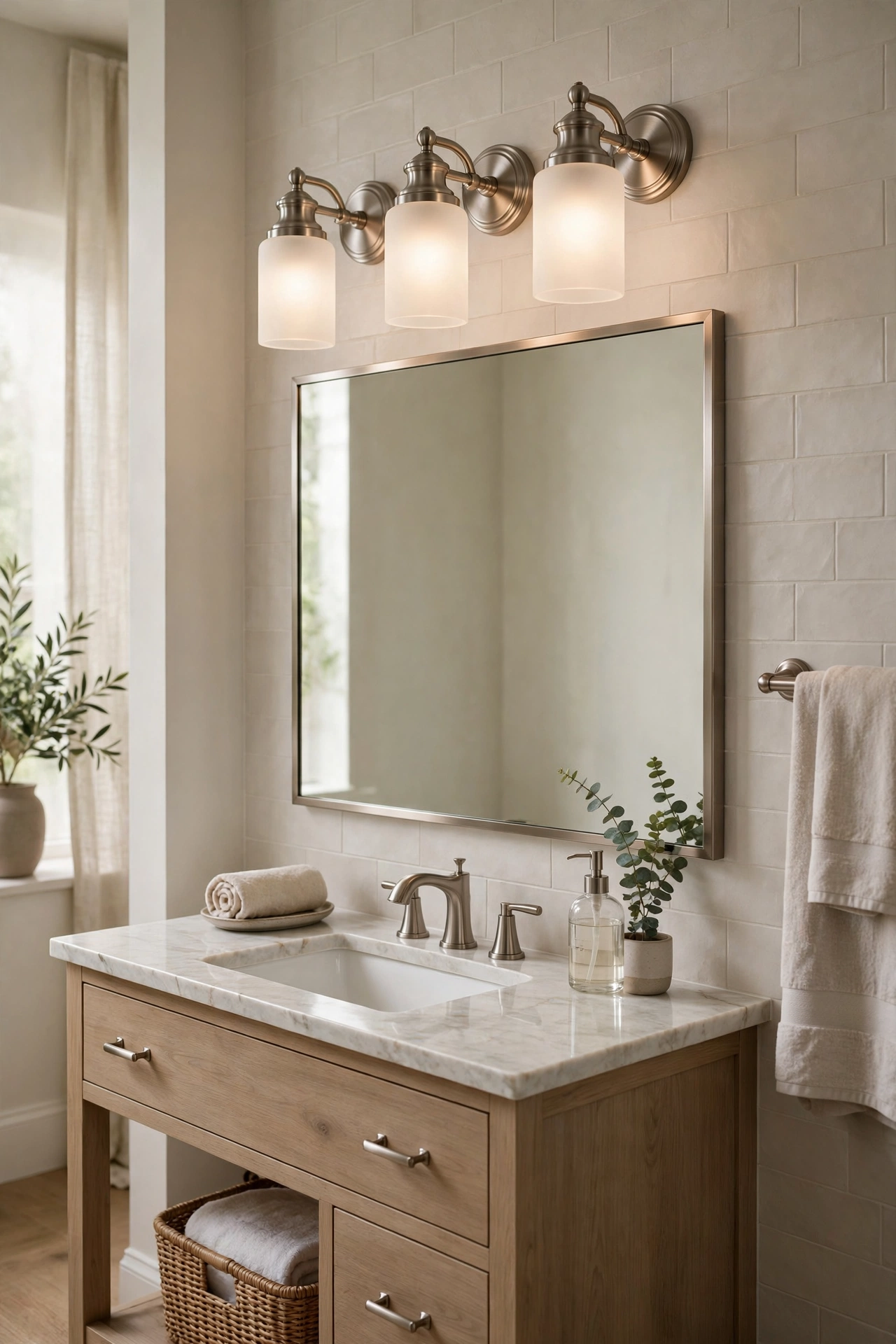 Bathroom silver fixtures
