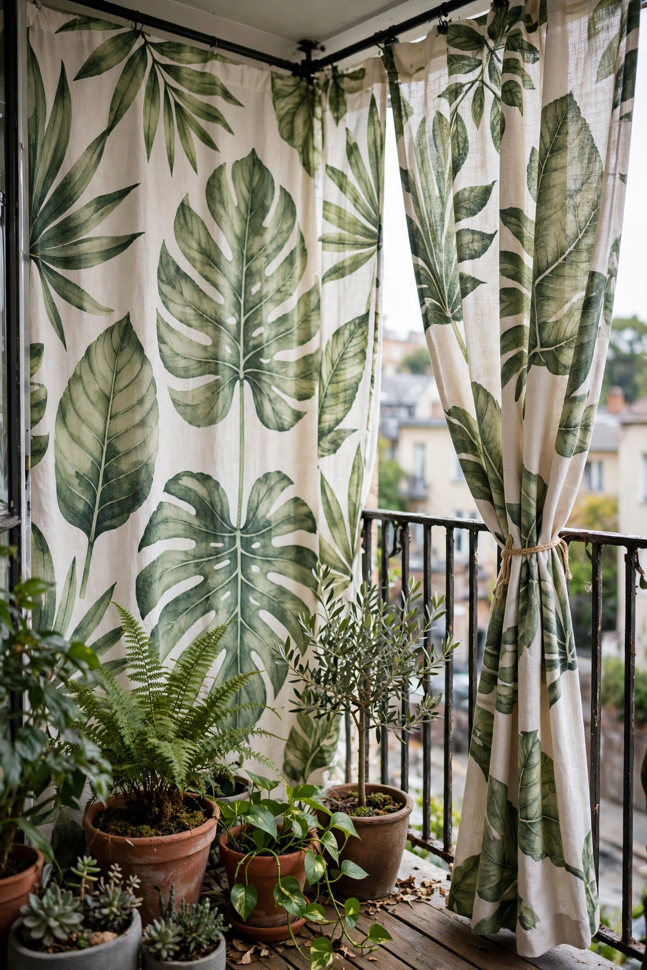 Apartment balcony curtains