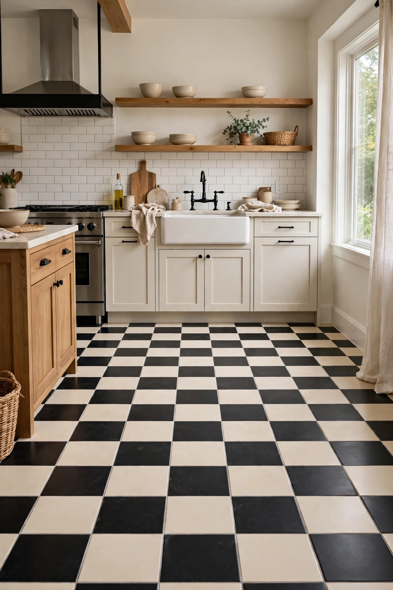 Black and cream kitchen