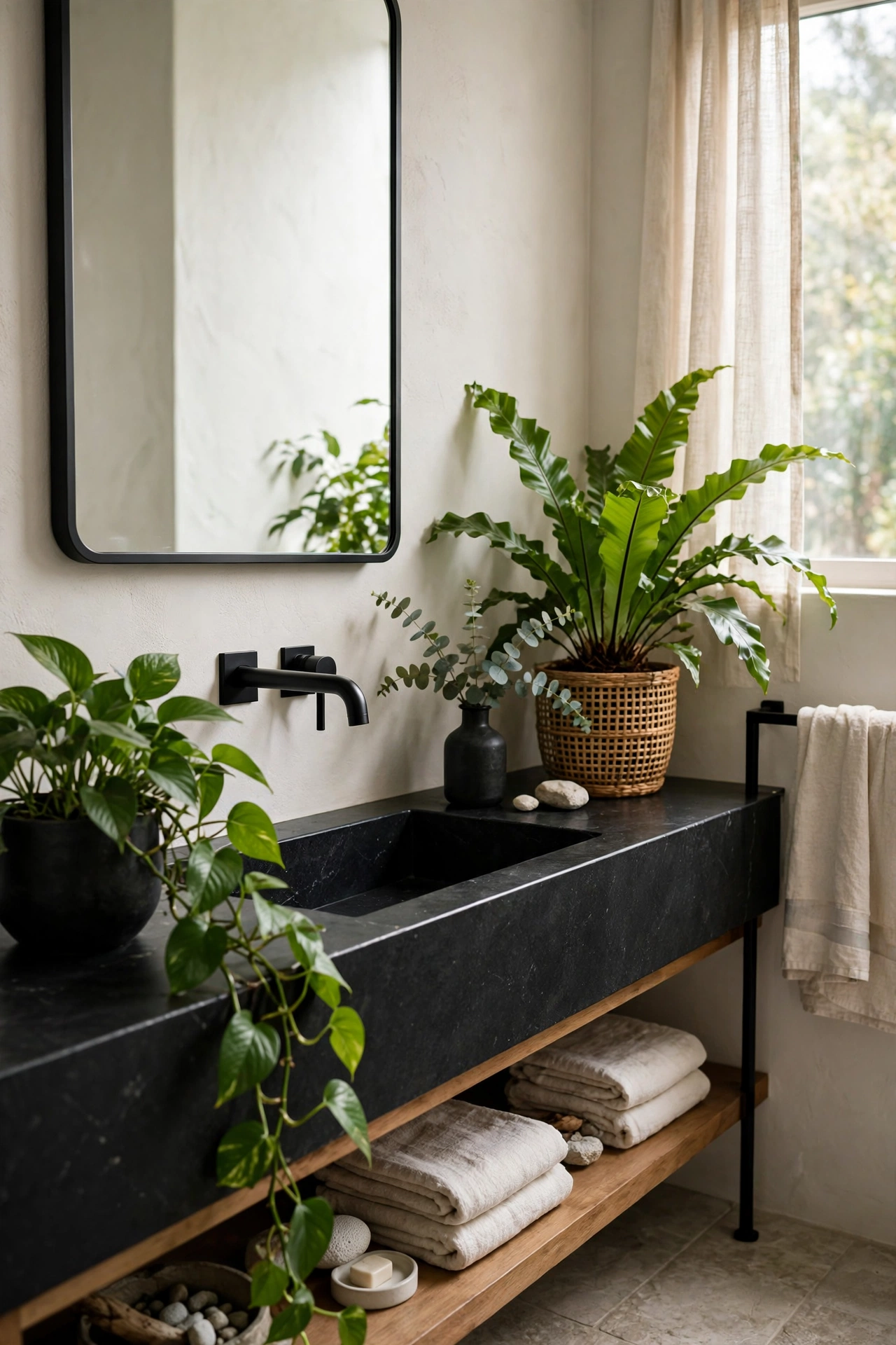 Bathroom black fixtures