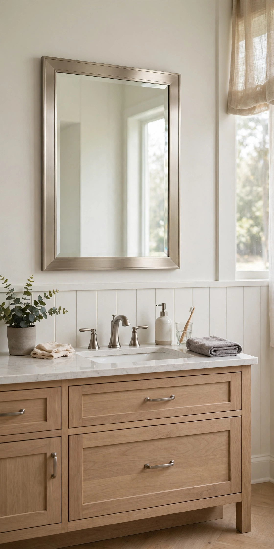 Bathroom silver fixtures