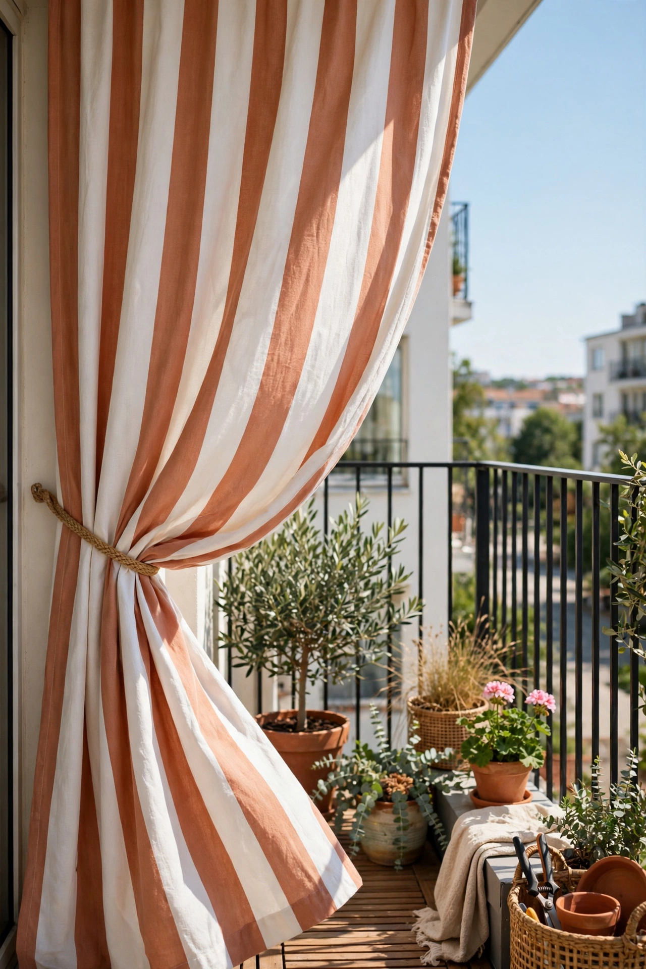 Apartment balcony curtains