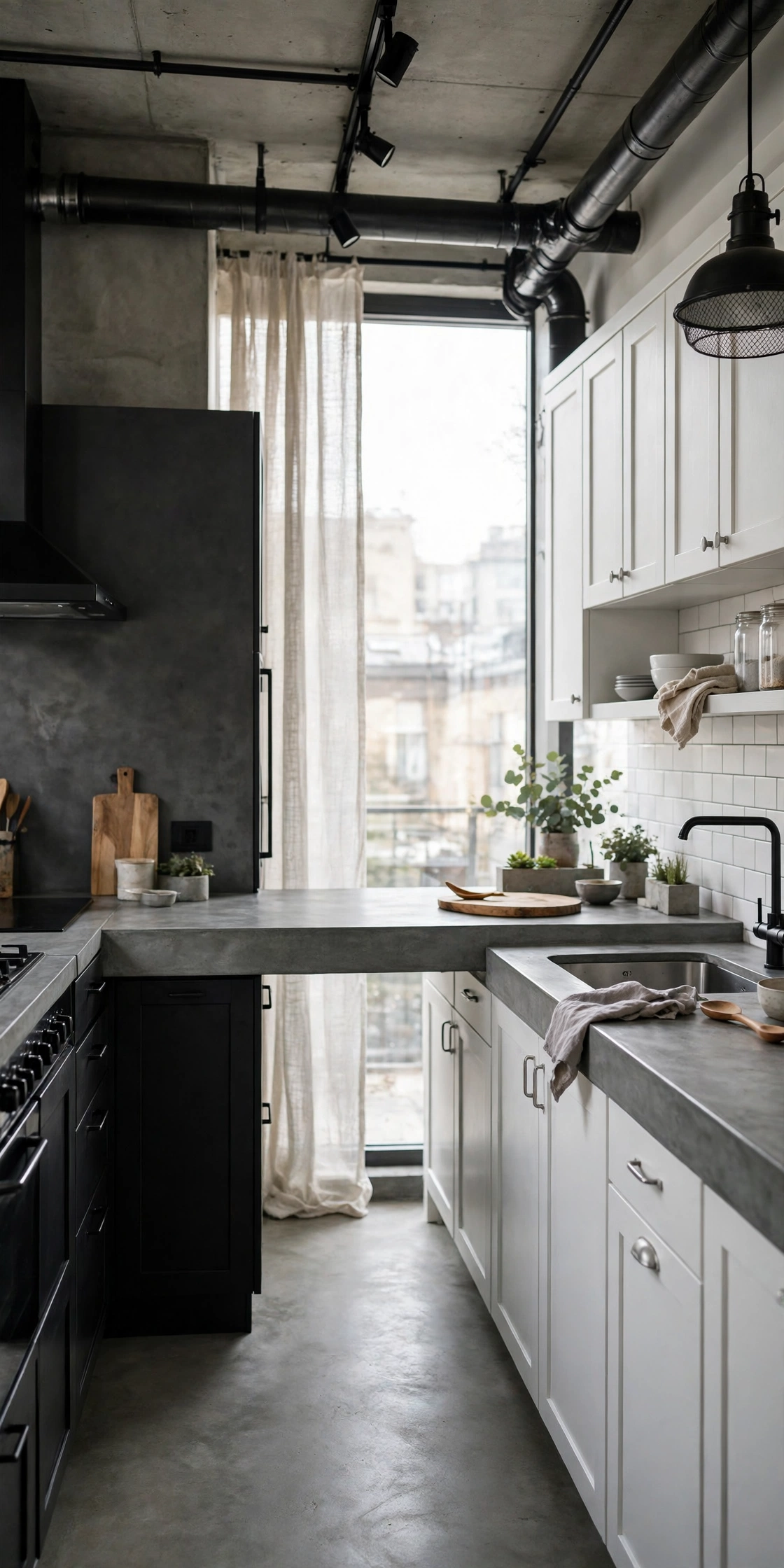 Black and white modern kitchen