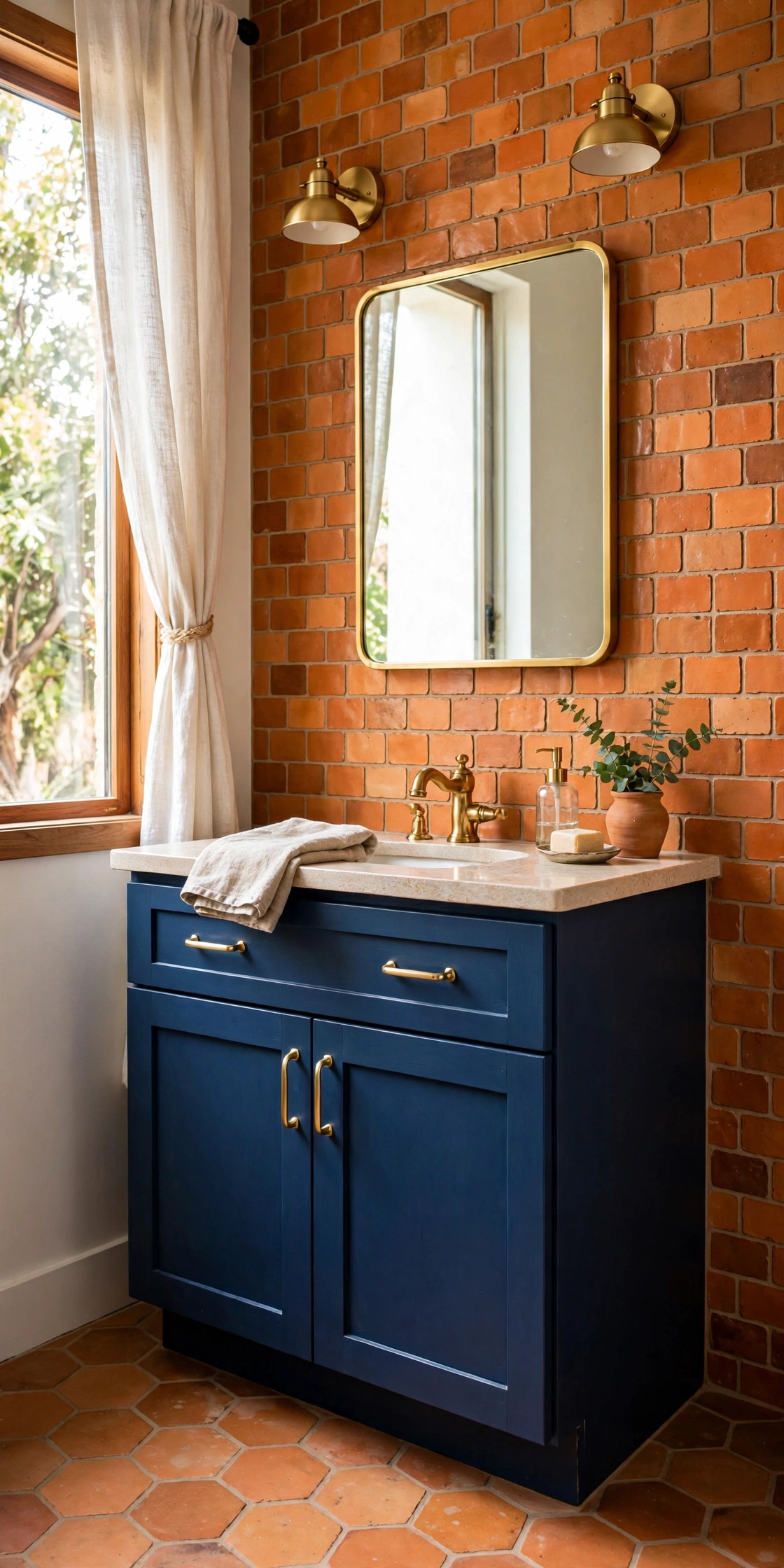 Blue and orange apartment decor