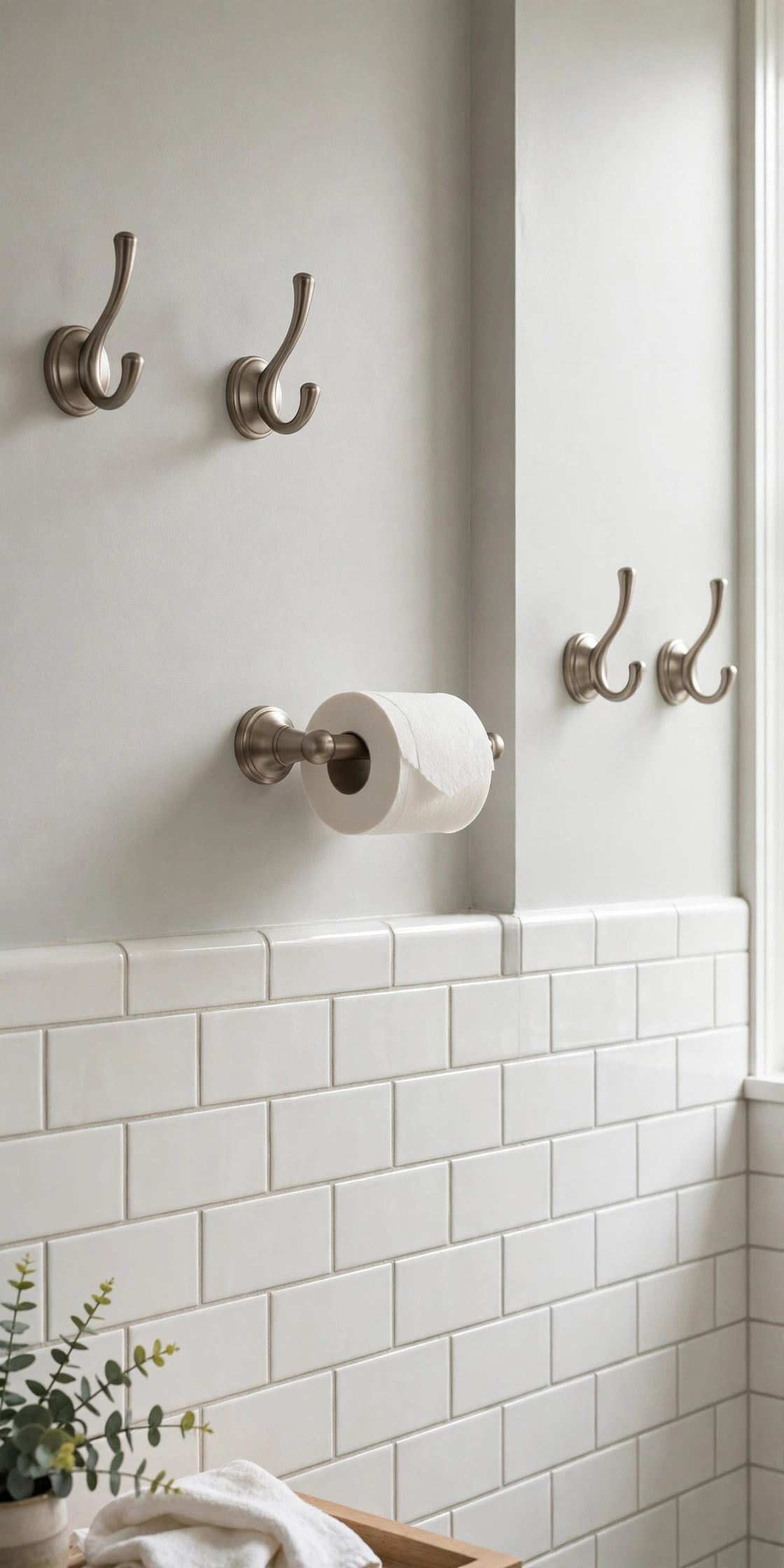 Bathroom silver fixtures