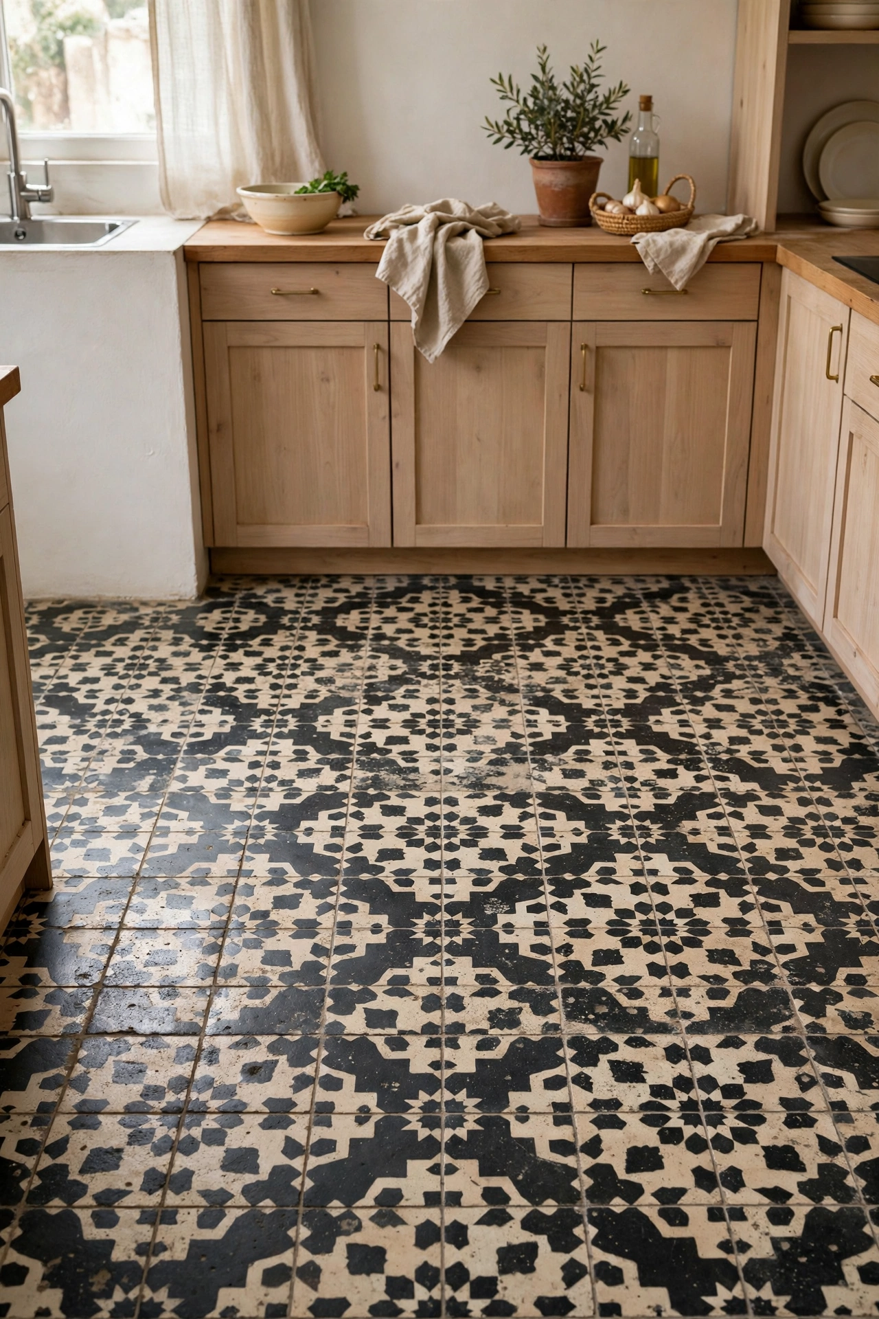 Black and cream kitchen