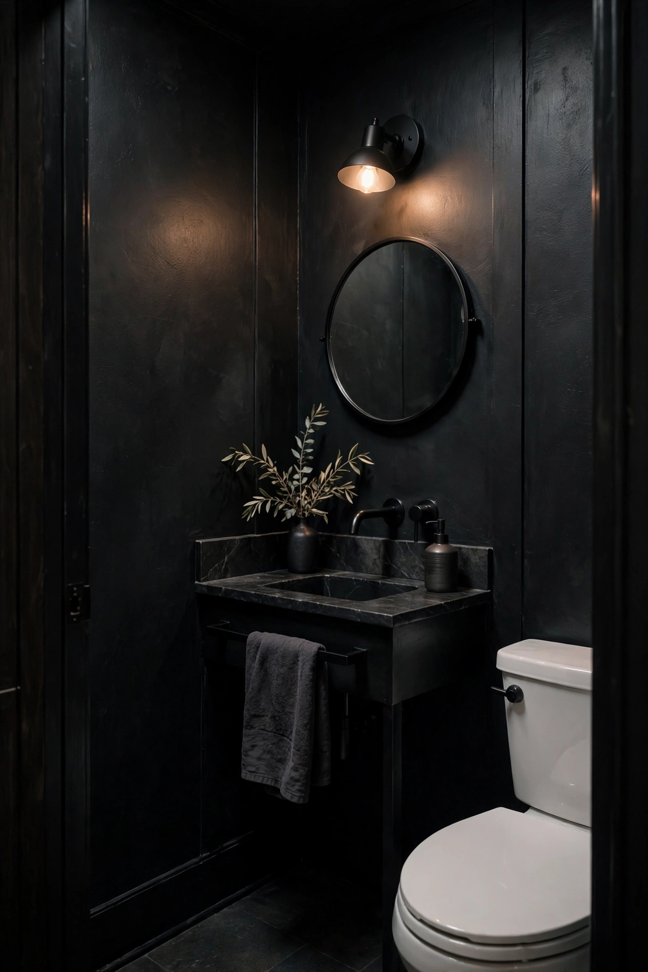 Bathroom black fixtures