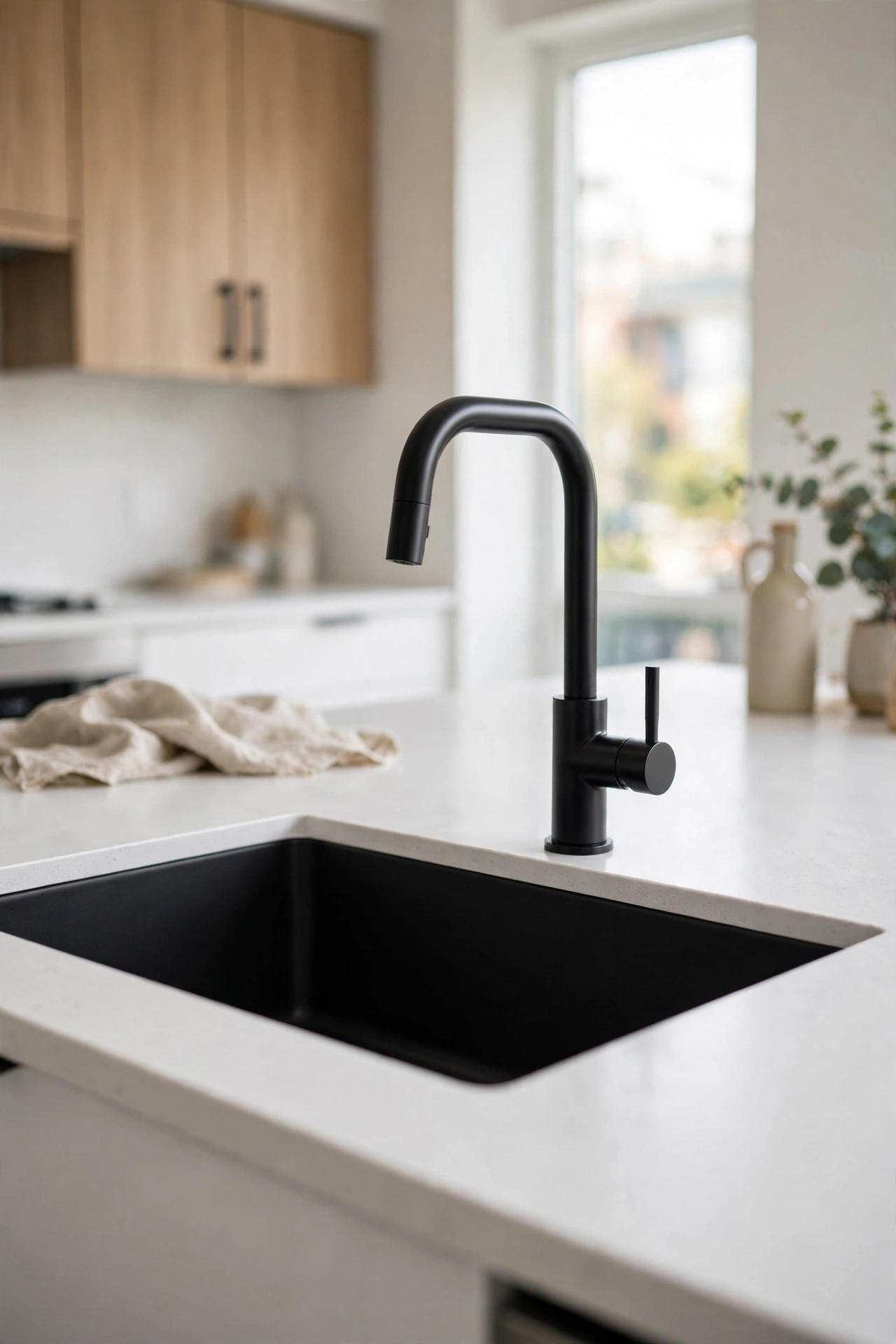 Black and white modern kitchen