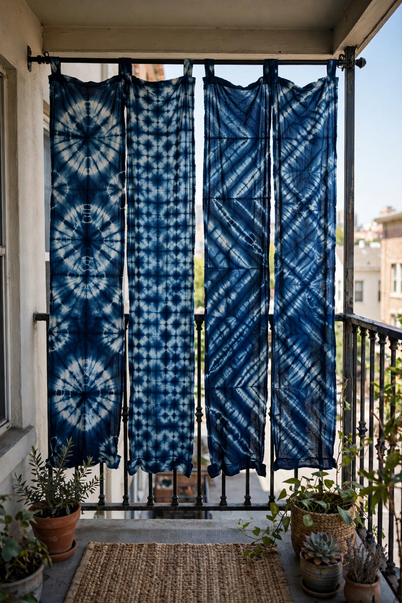 Apartment balcony curtains