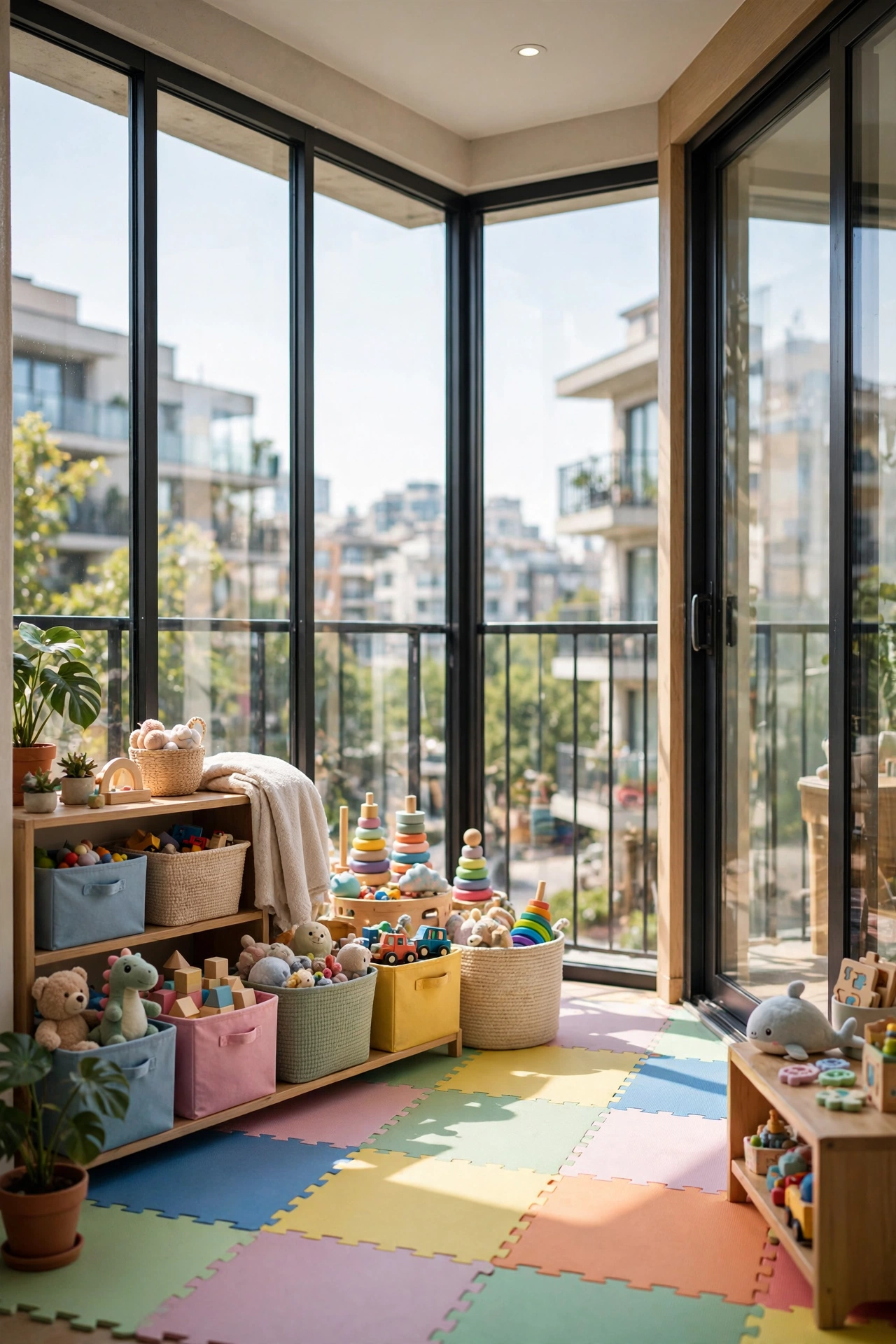 Closed apartment balcony