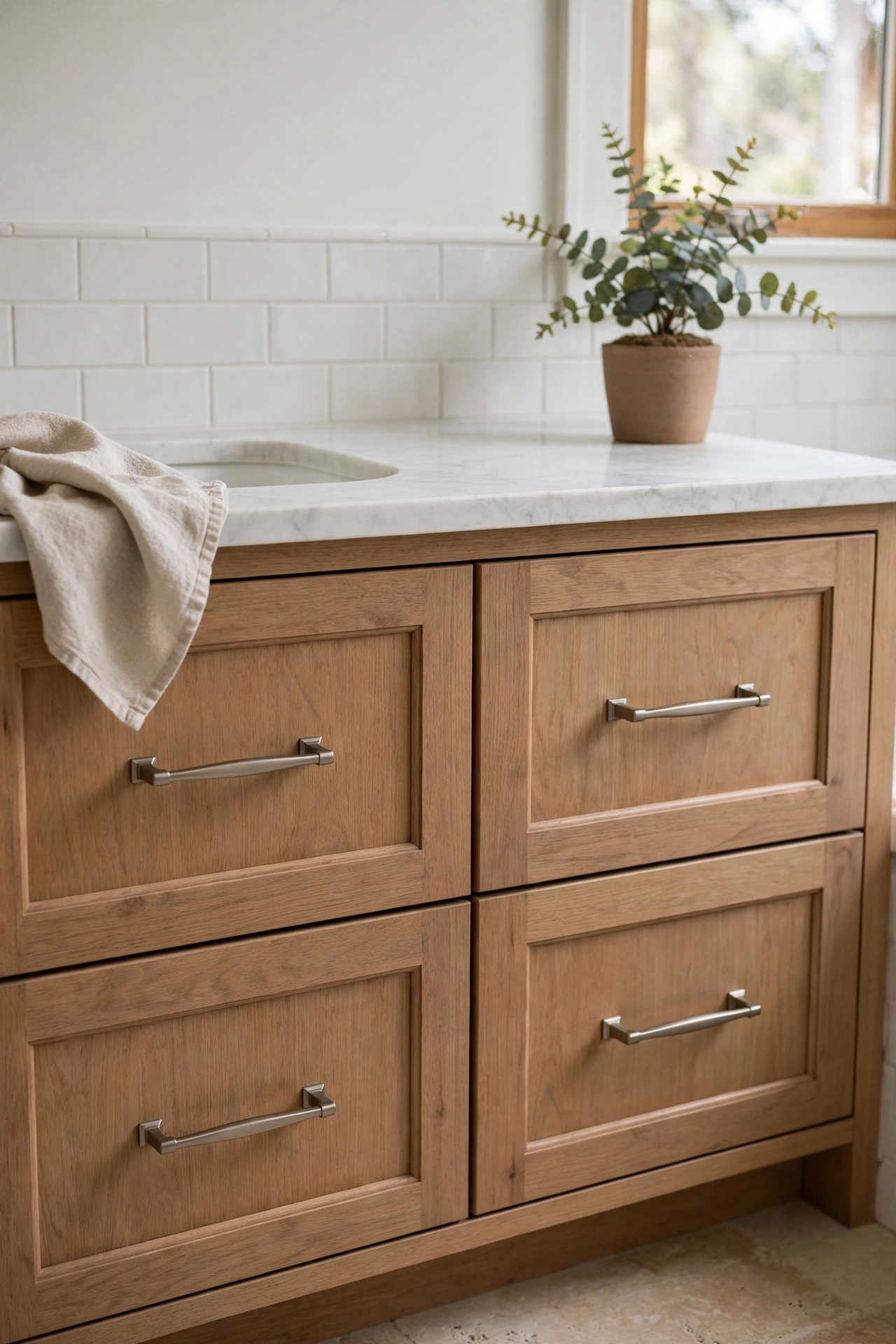 Bathroom silver fixtures