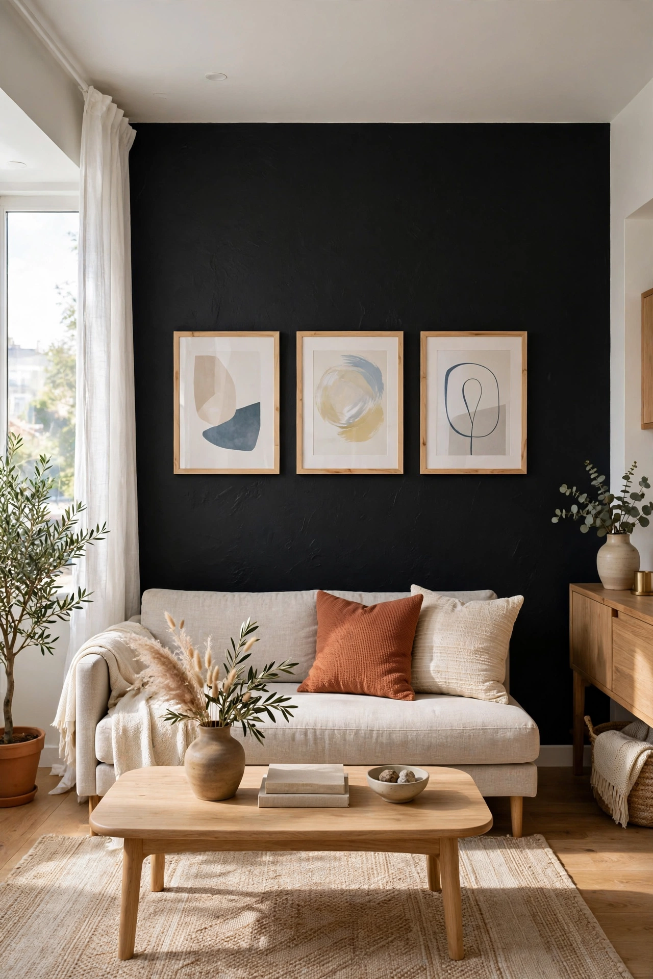 Black apartment decor