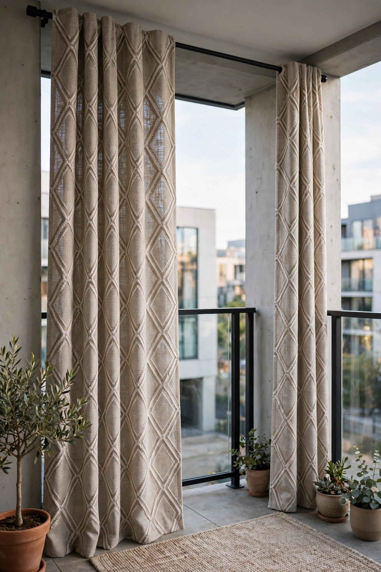Apartment balcony curtains
