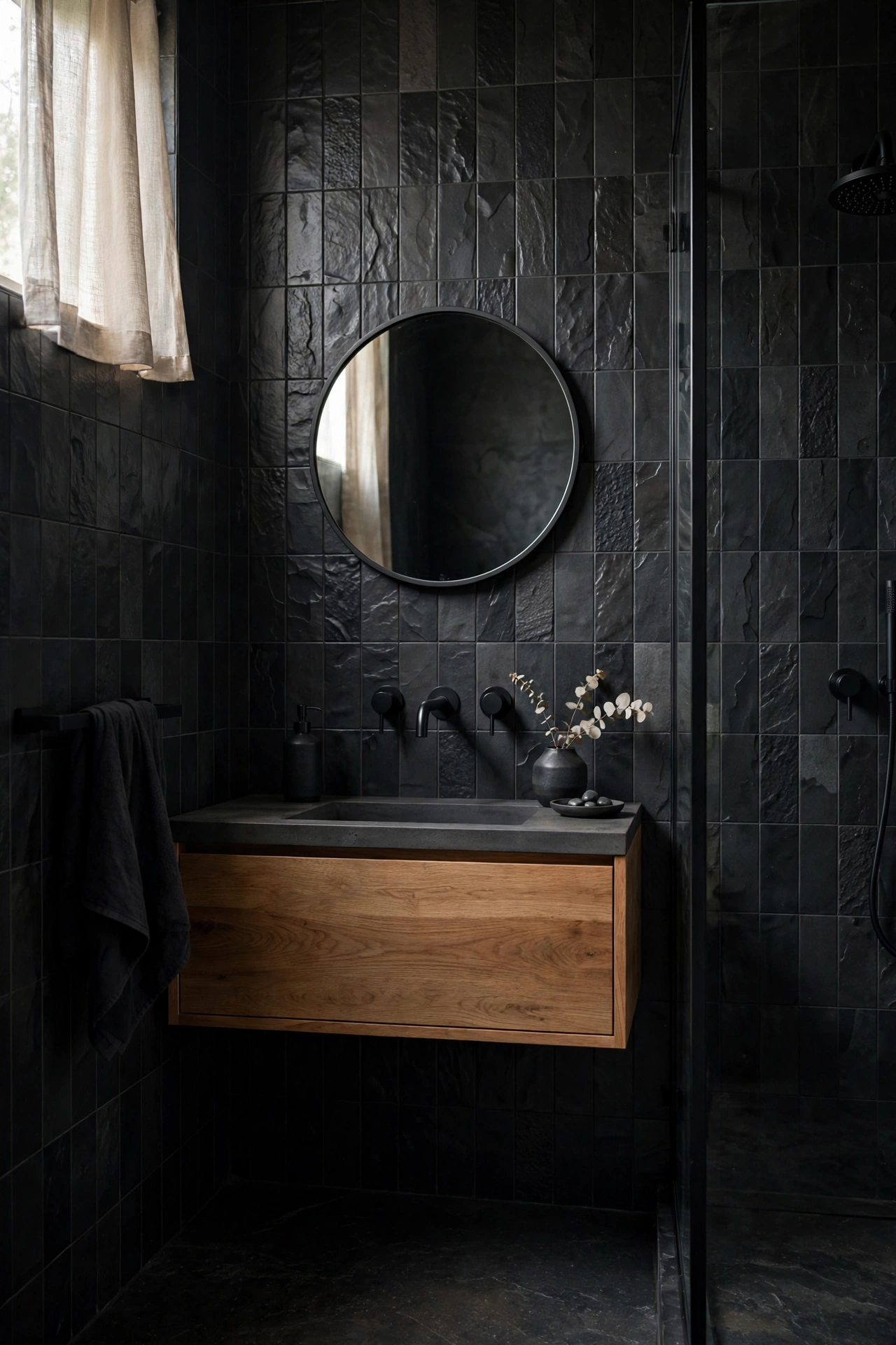 Bathroom black fixtures