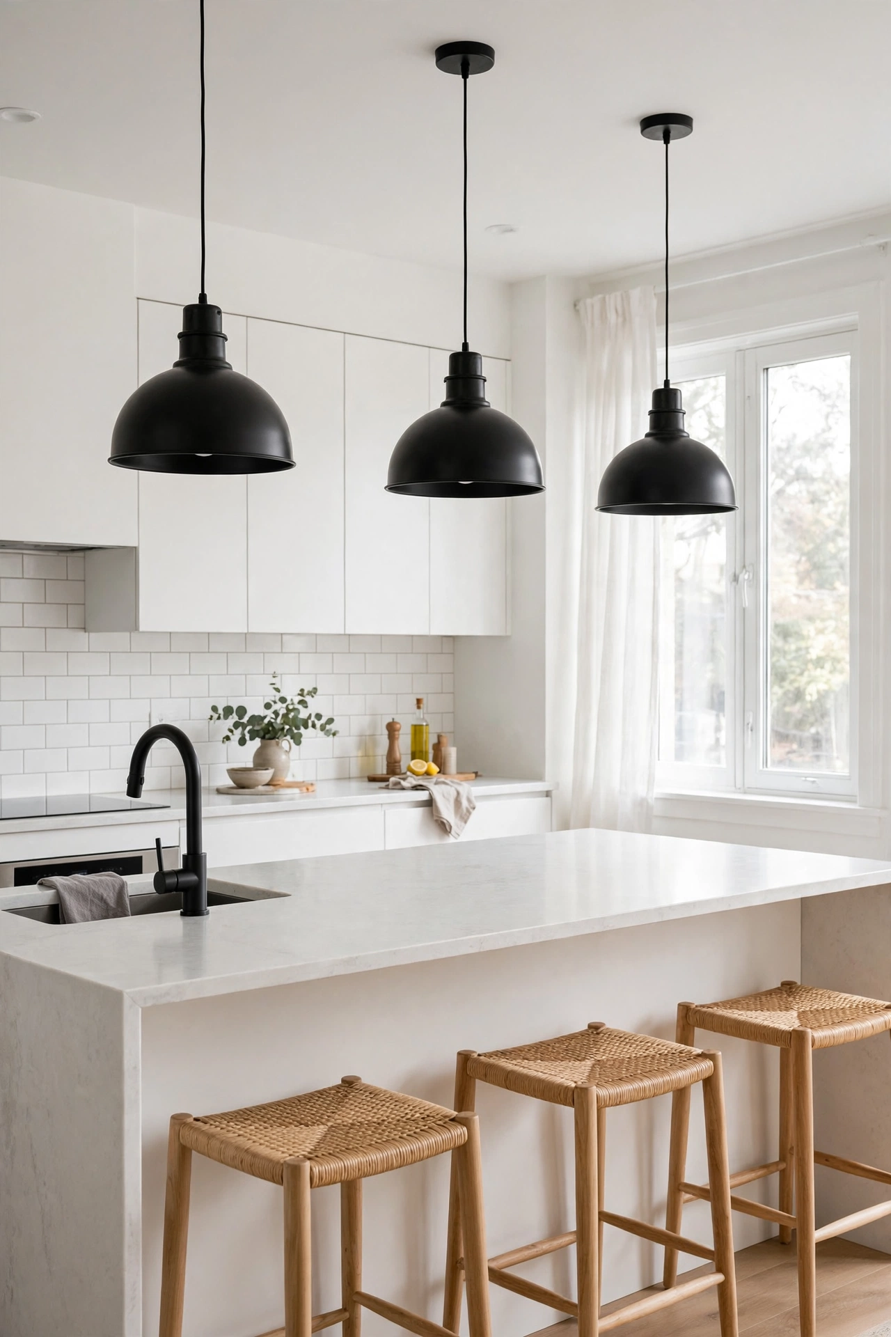 Black and white modern kitchen