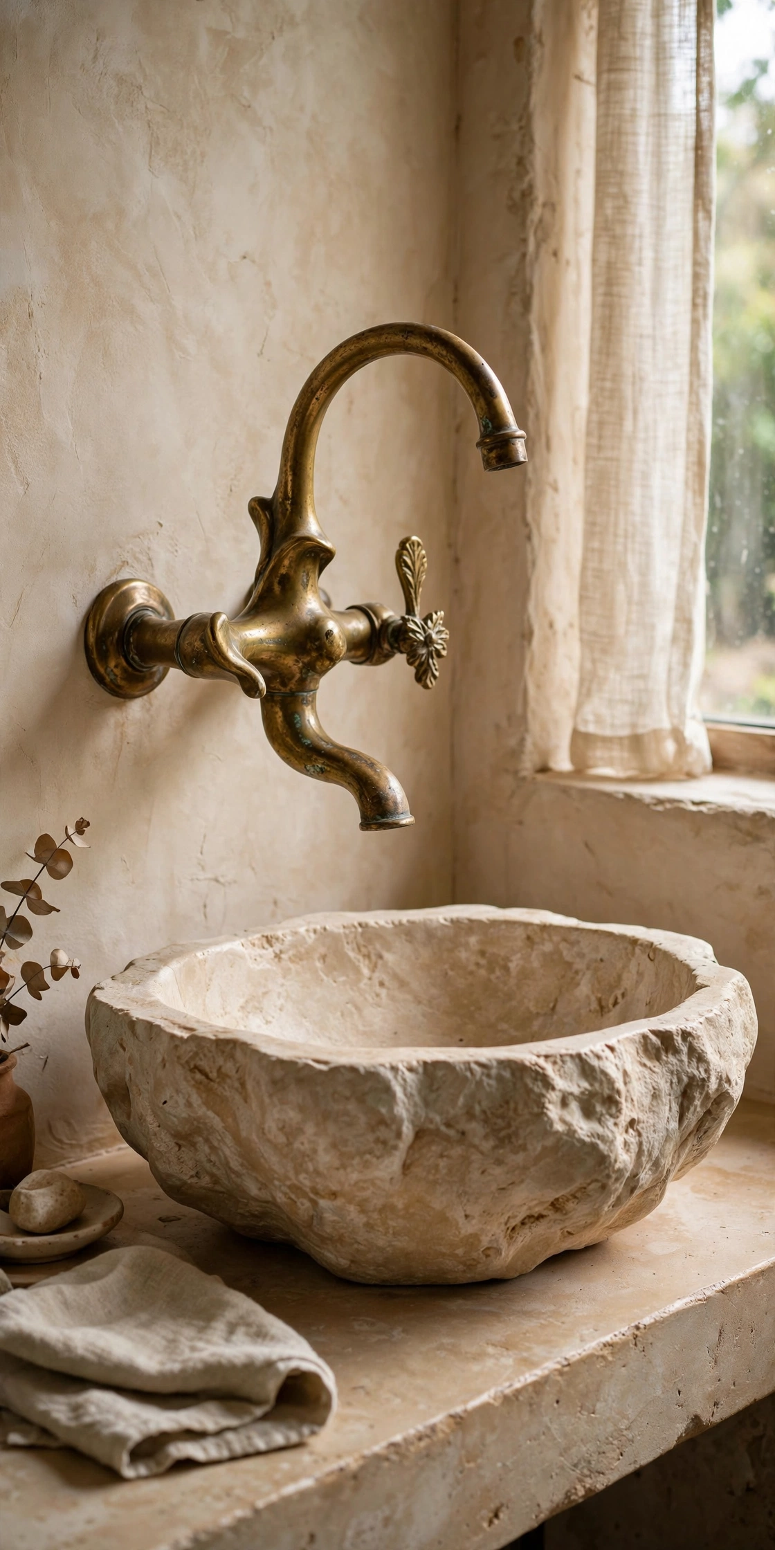 Bathroom gold accents