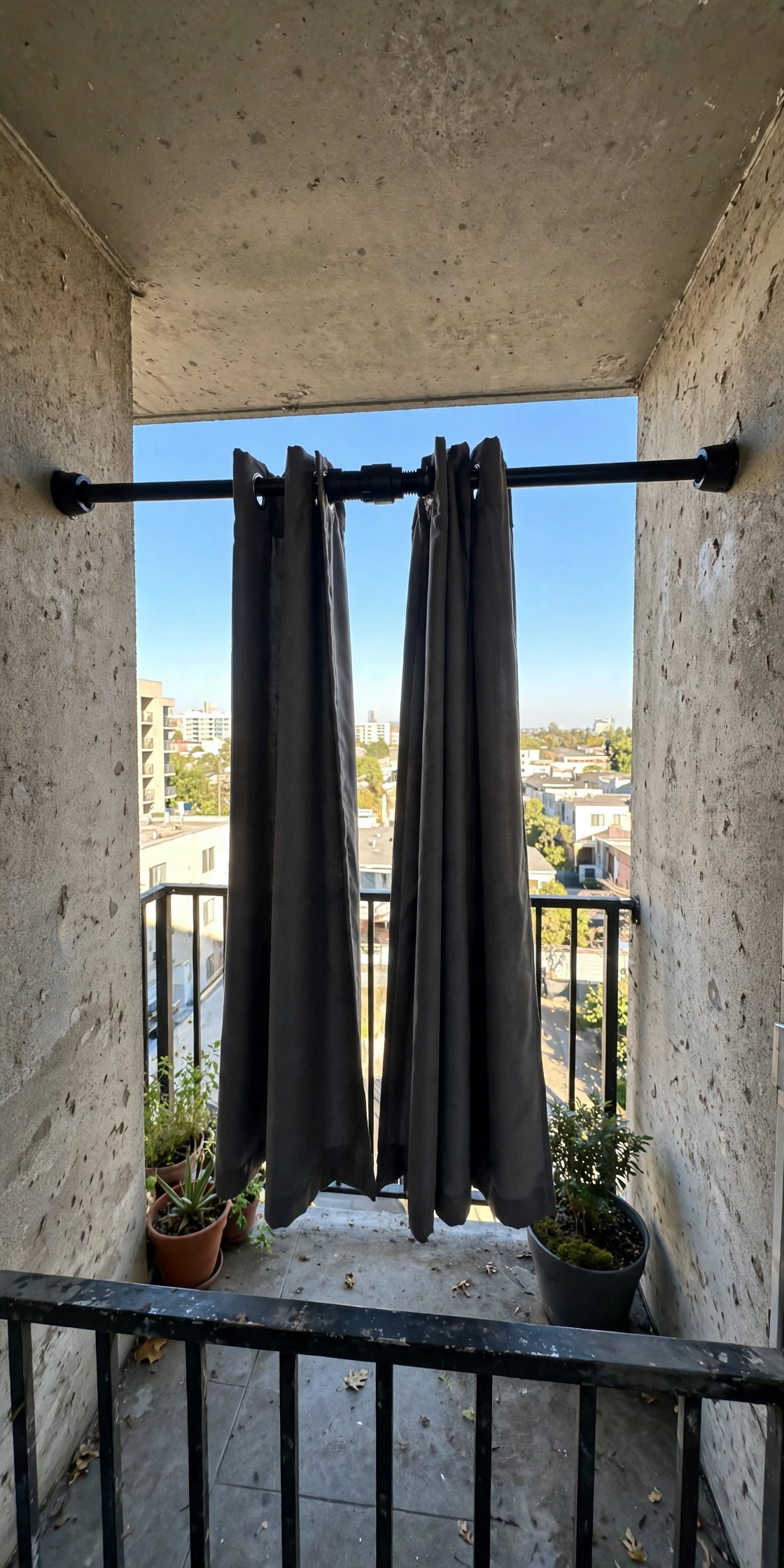 Apartment balcony curtains