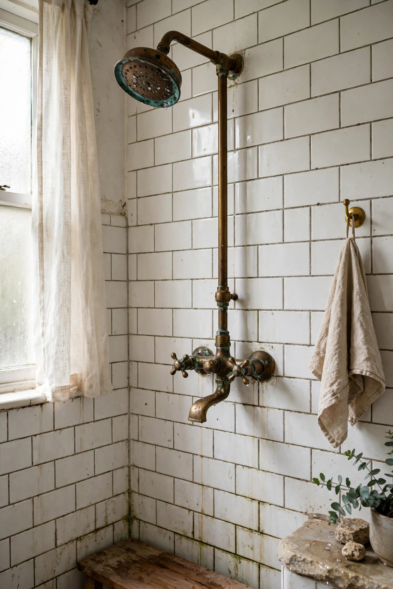 Bathroom gold accents