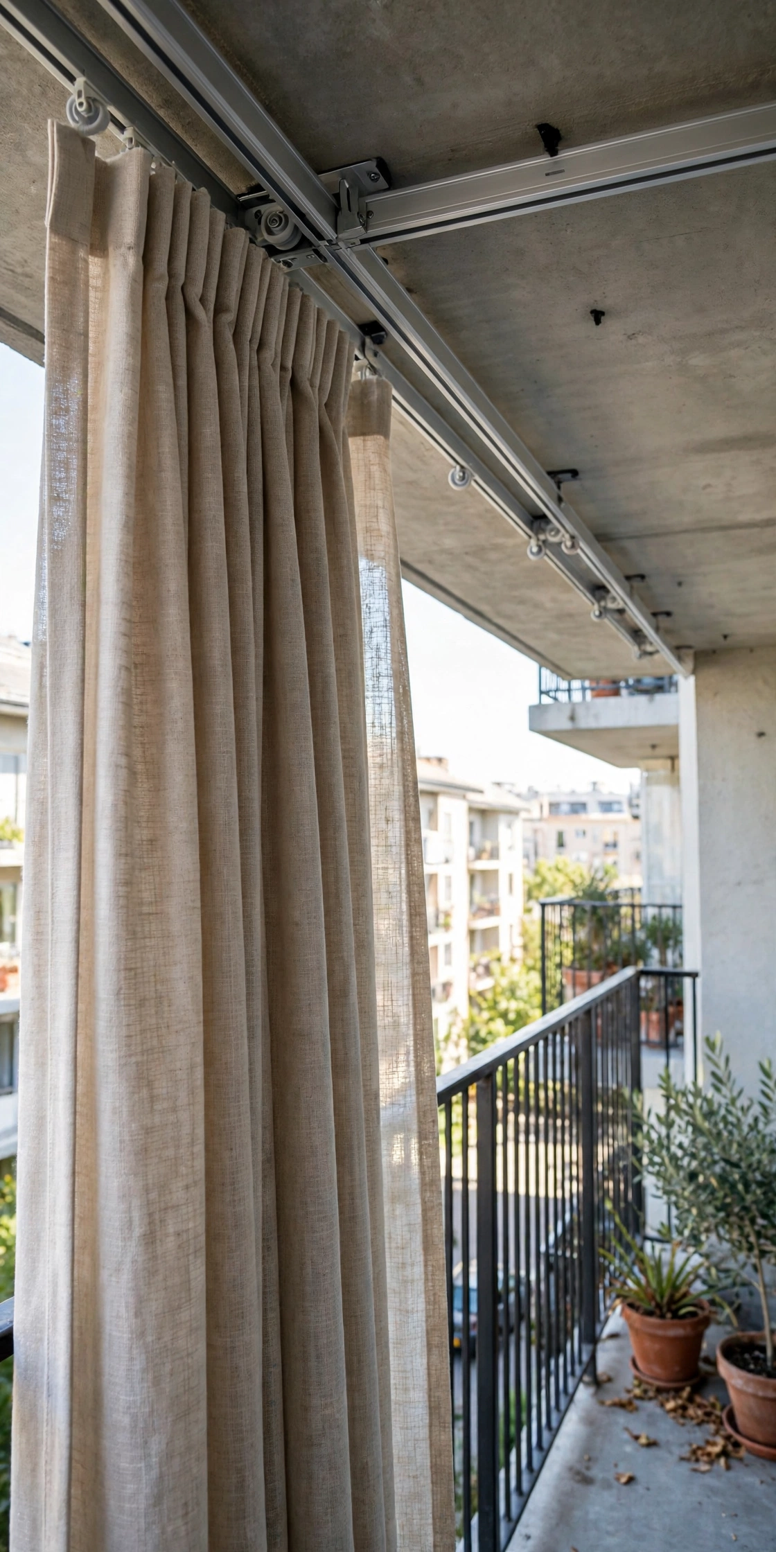 Apartment balcony curtains