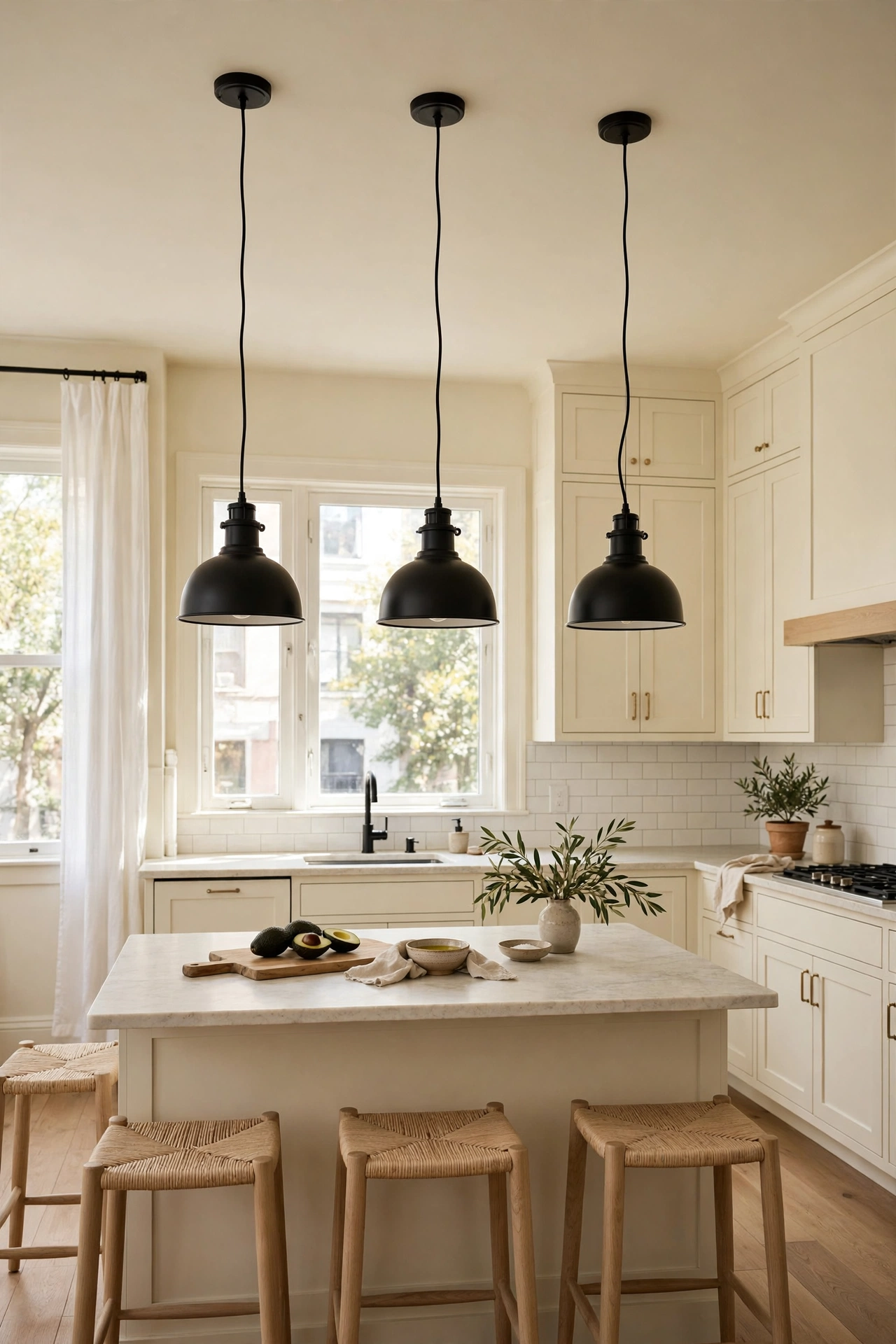 Black and cream kitchen